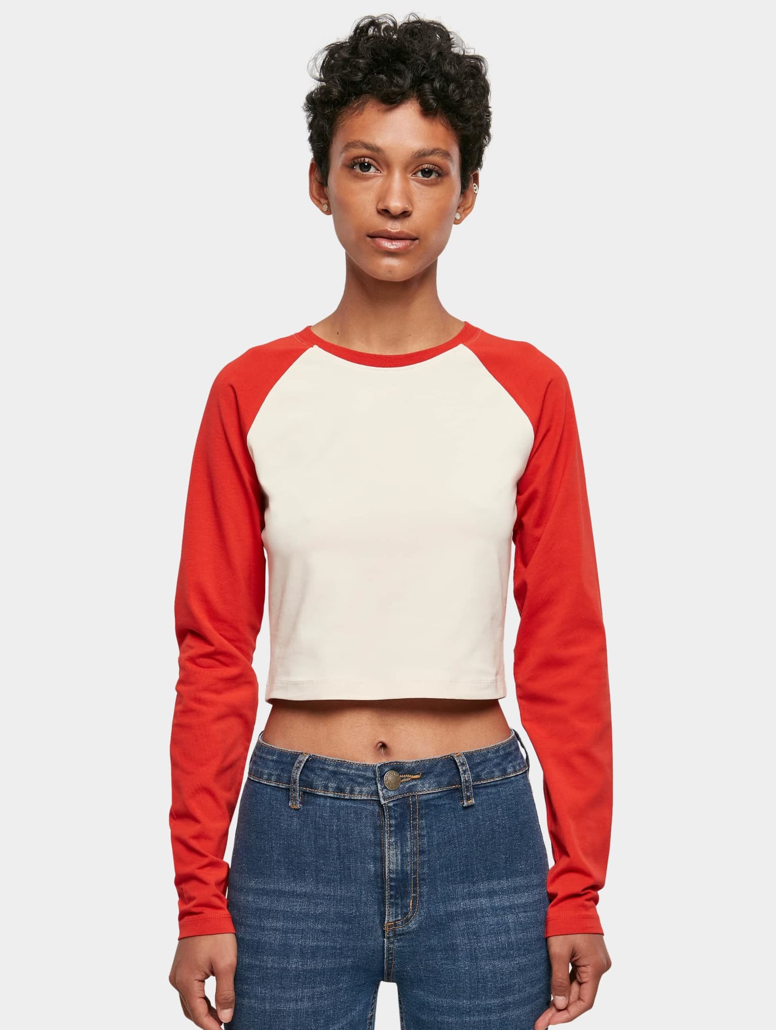 Urban Classics Ladies Essentials Cropped Retro Baseball Longsleeve – Bild 3
