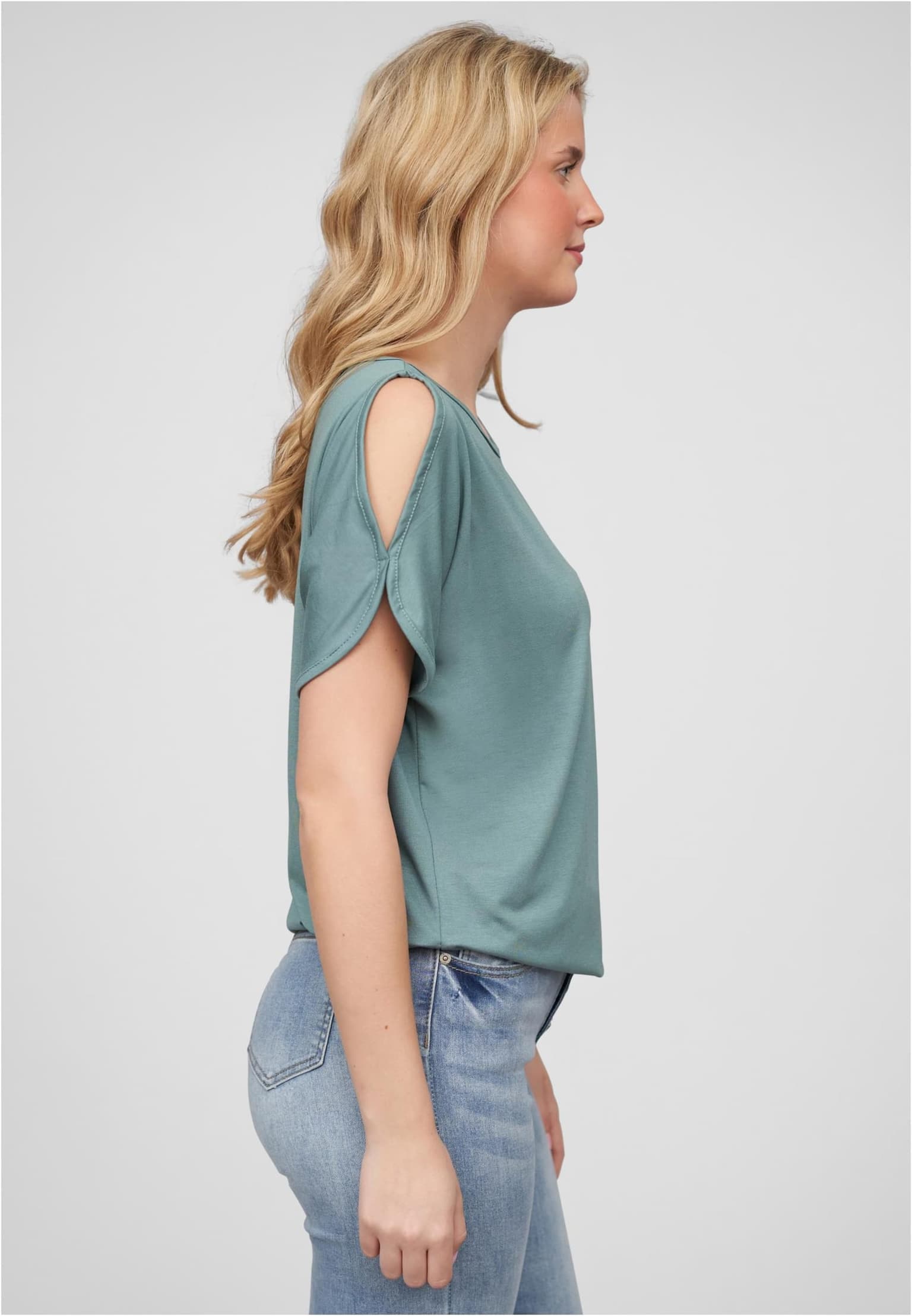 Cloud5ive Damen Viskose T-Shirt breiter Bund & offene Schulter – Bild 4