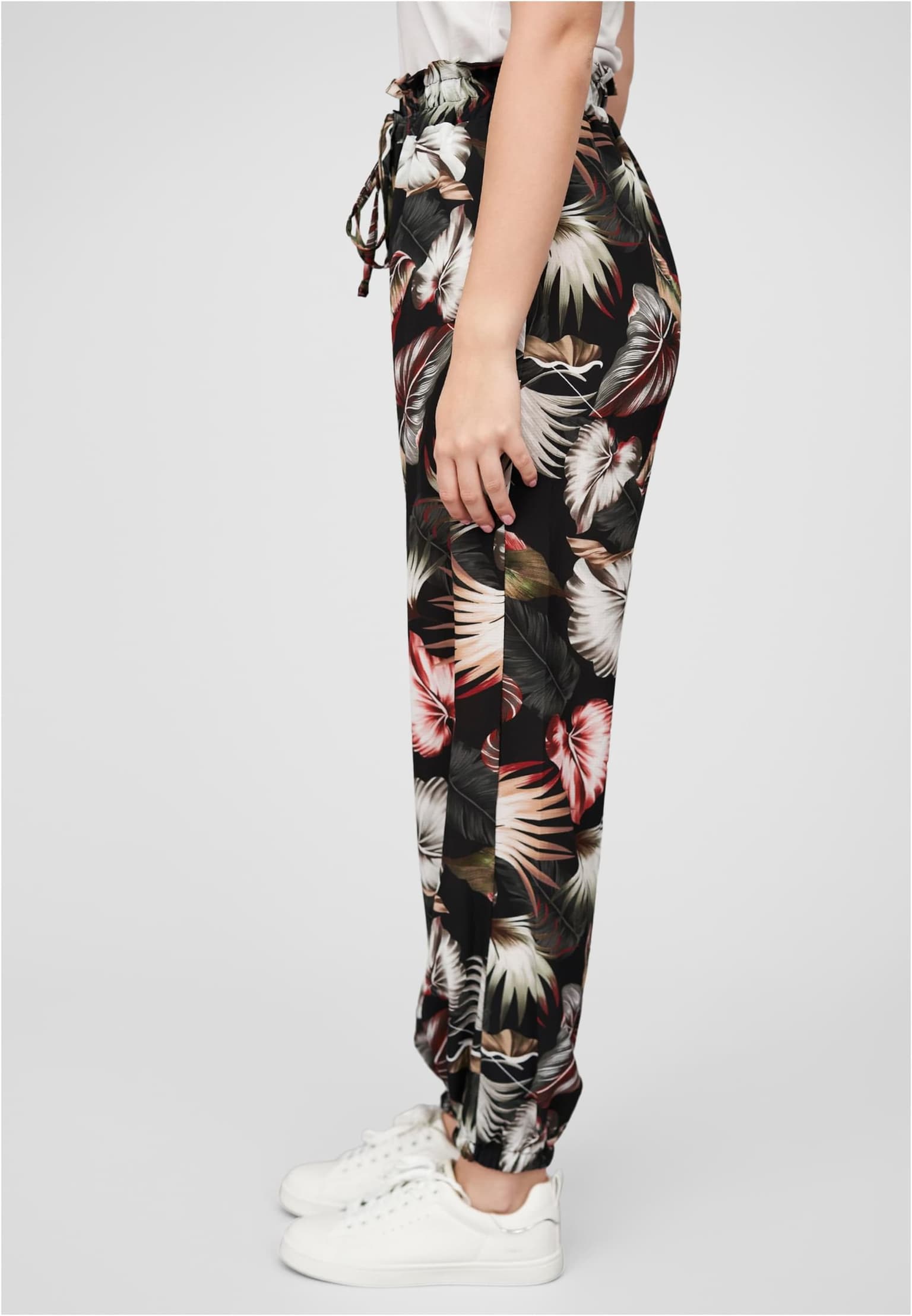 Cloud5ive Damen Crepe Hose mit Gummibund und All Over Palmen Print – Bild 3