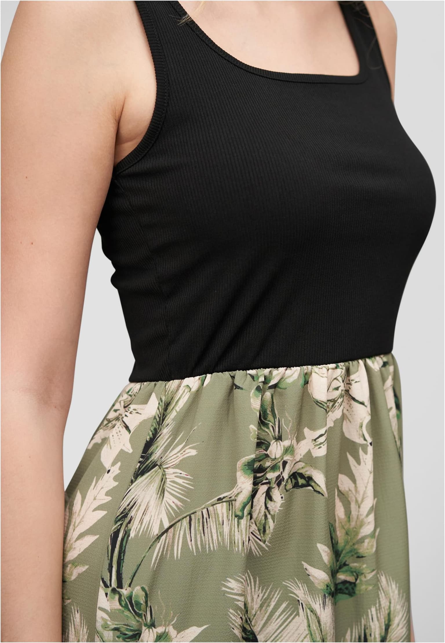 Cloud5ive Damen Maxi-Kleid 2-Tone mit Palmen Print – Bild 3