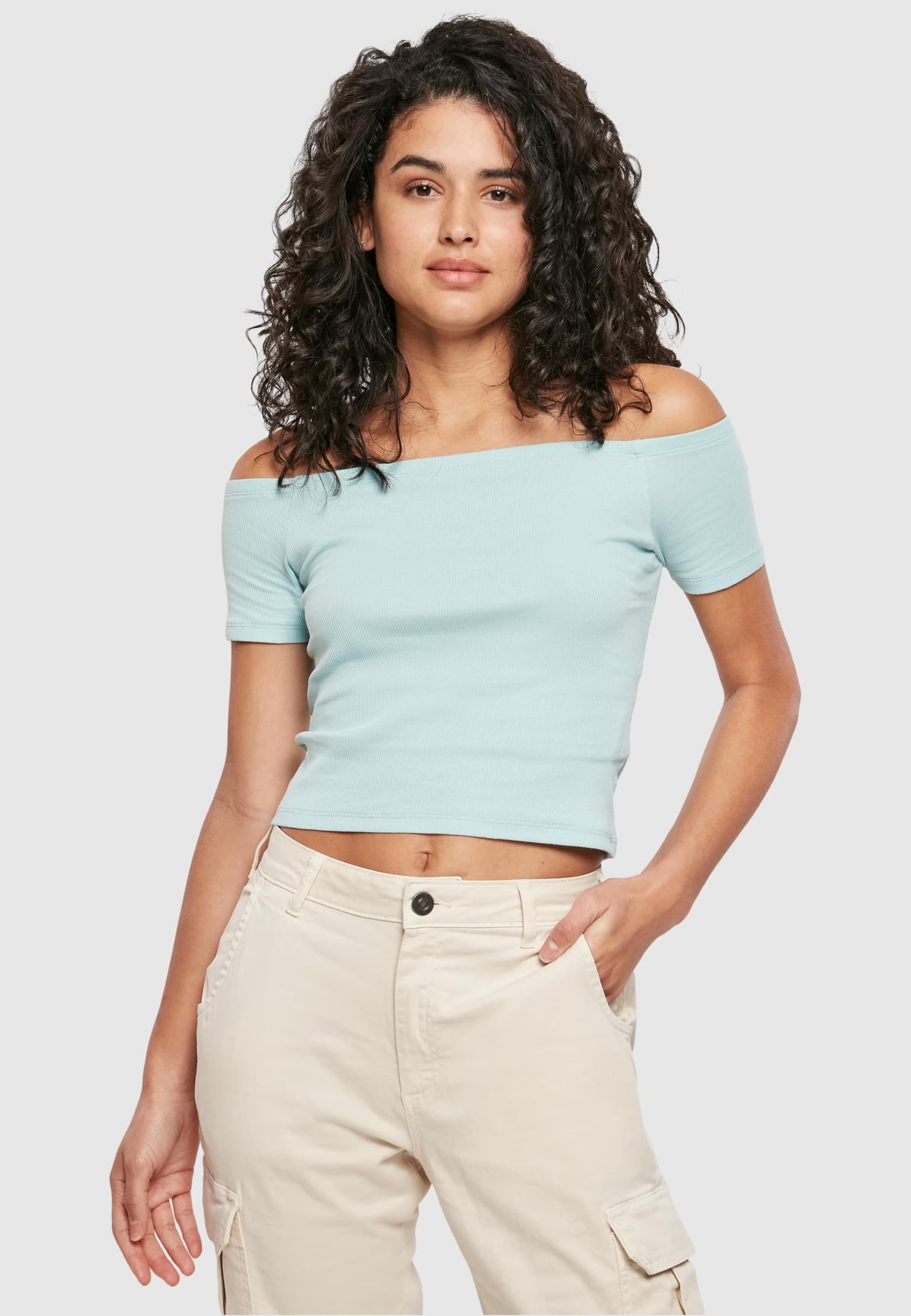 Urban Classics – Urban Classics Ladies Off Shoulder Rib Tee