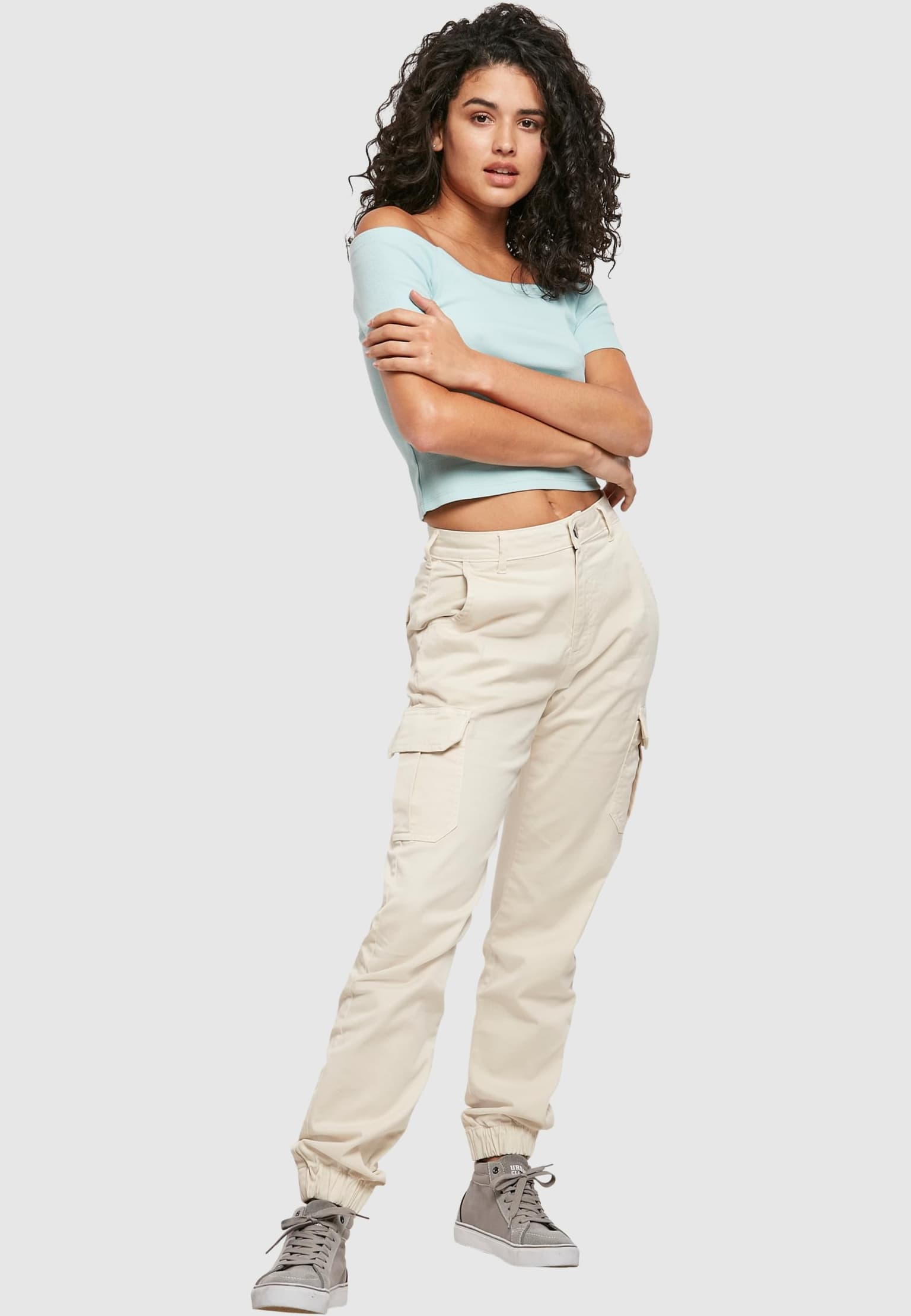 Urban Classics Ladies Off Shoulder Rib Tee – Bild 4