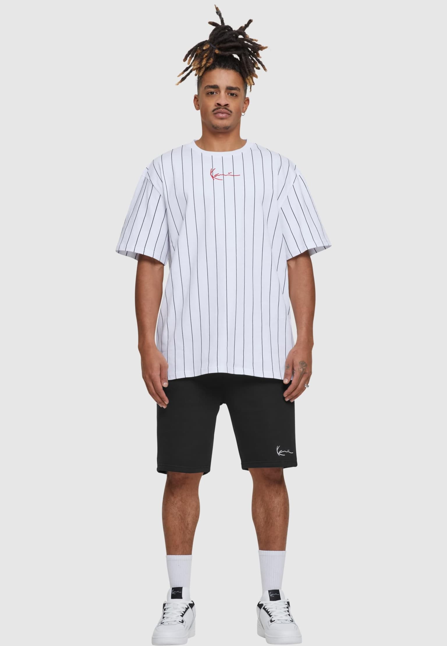 Karl Kani Small Signature Pinstripe Tee white – Bild 3