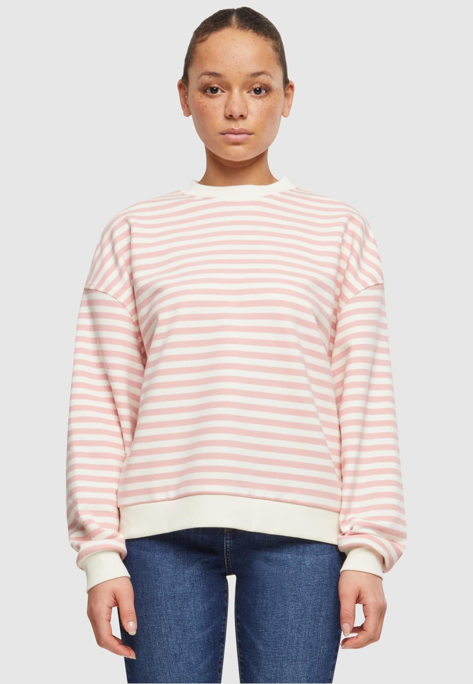 Urban Classics Ladies Oversized Striped Crewneck
