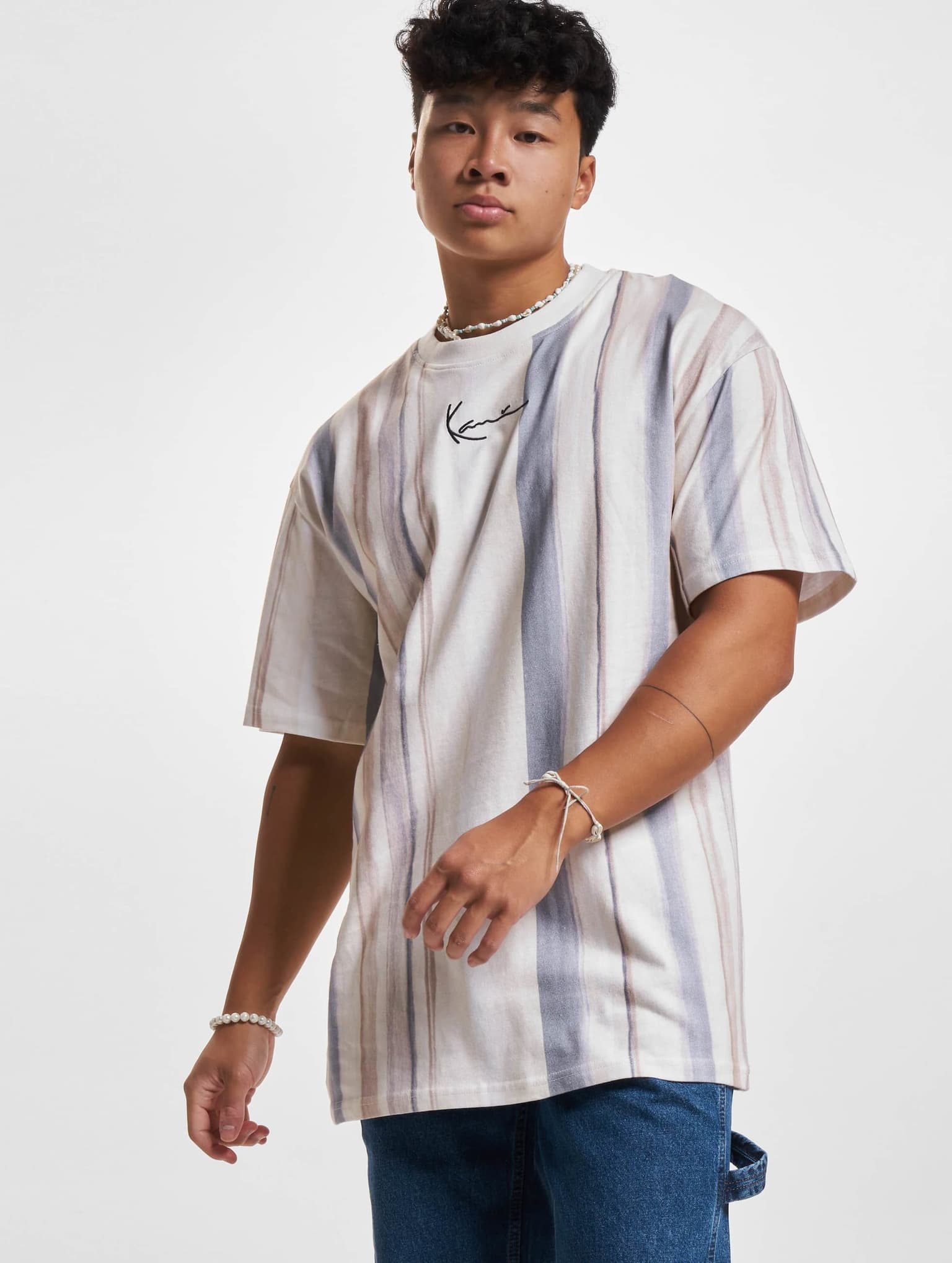 Karl Kani KM221-045-1 KK Small Signature Tie Dye Stripe Tee