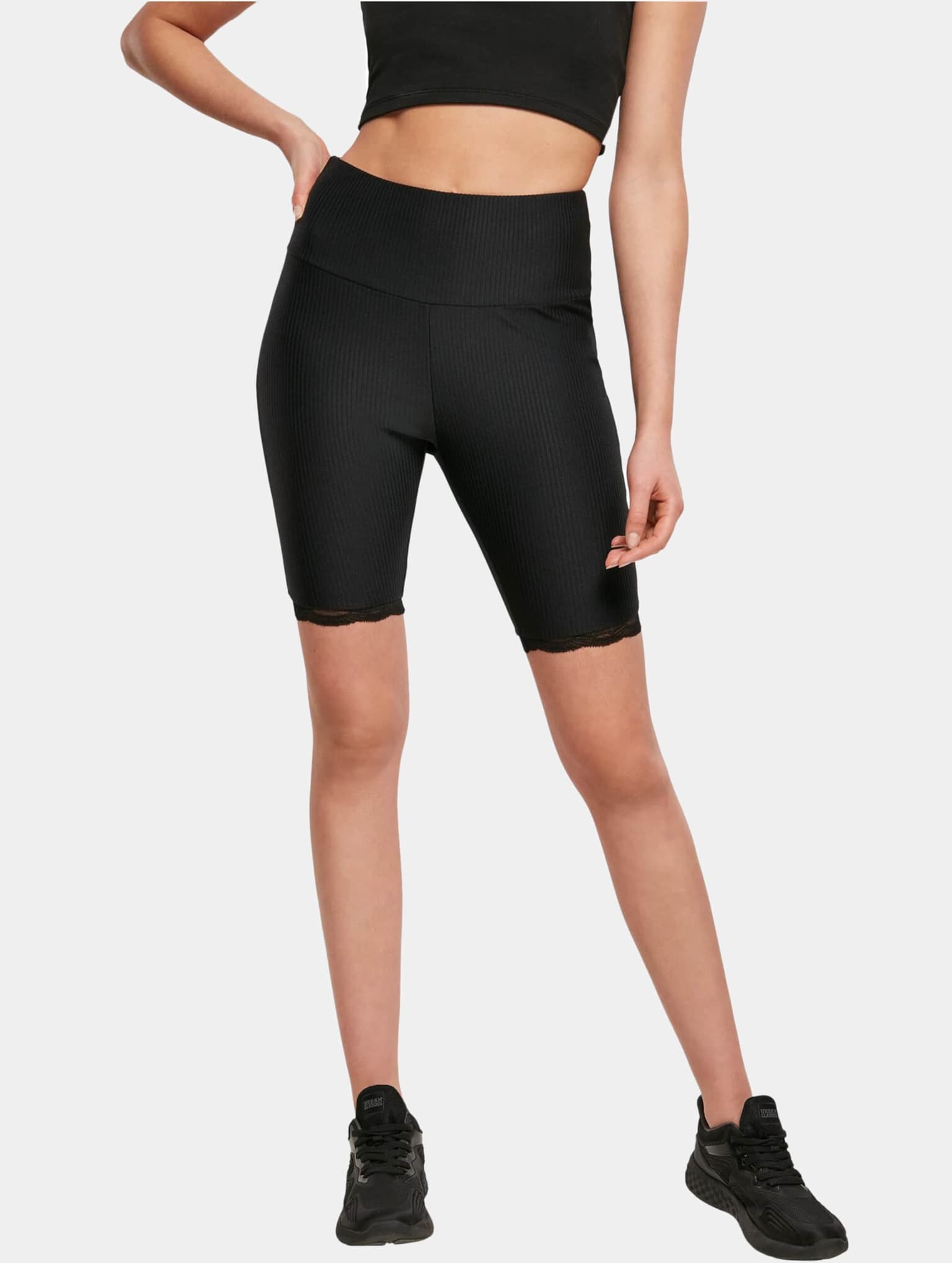 Urban Classics Ladies High Waist Rib Lace Hem Cycle Short – Bild 3