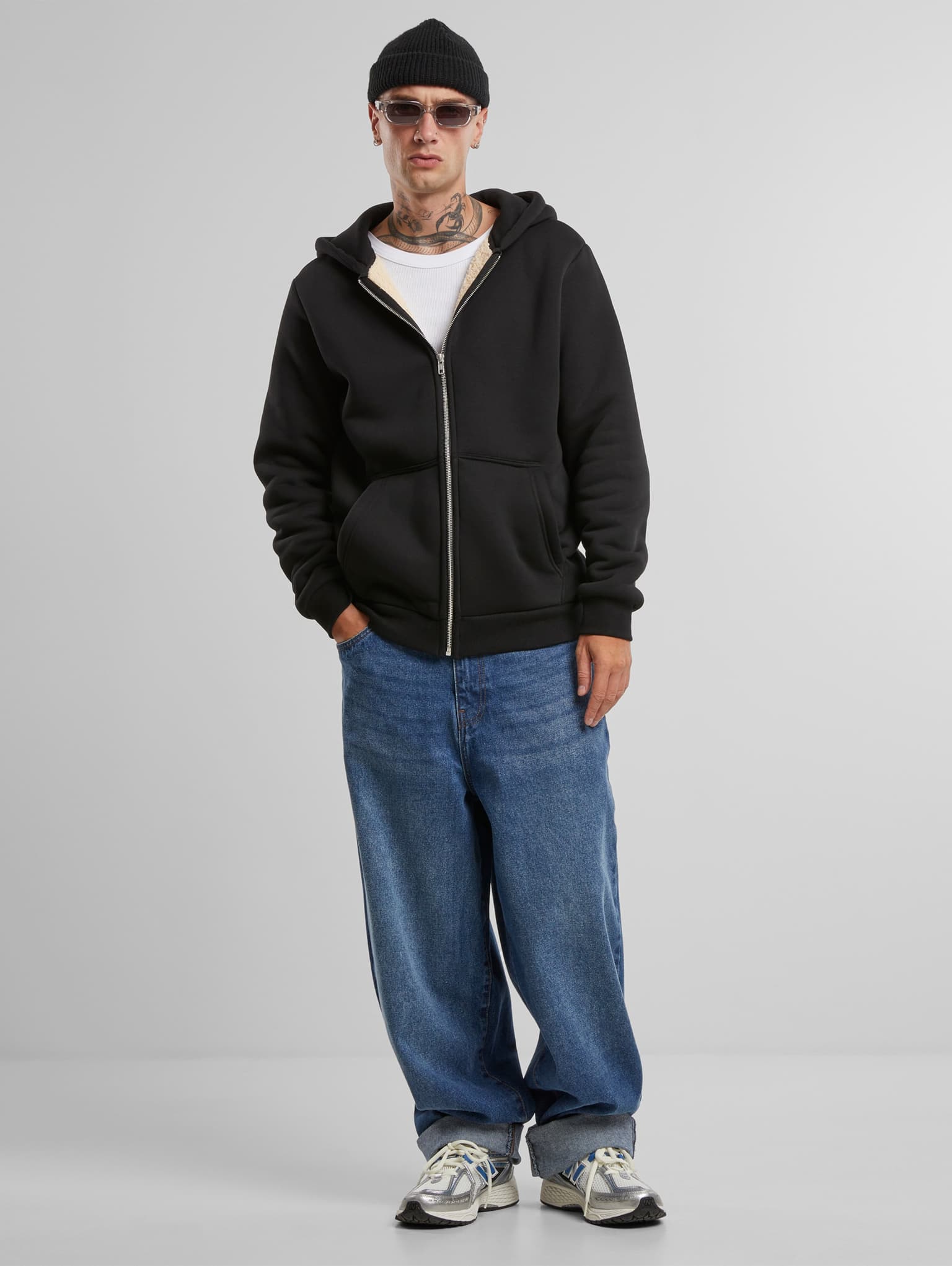 Urban Classics Bonded Sherpa Zip Hoodie – Bild 4