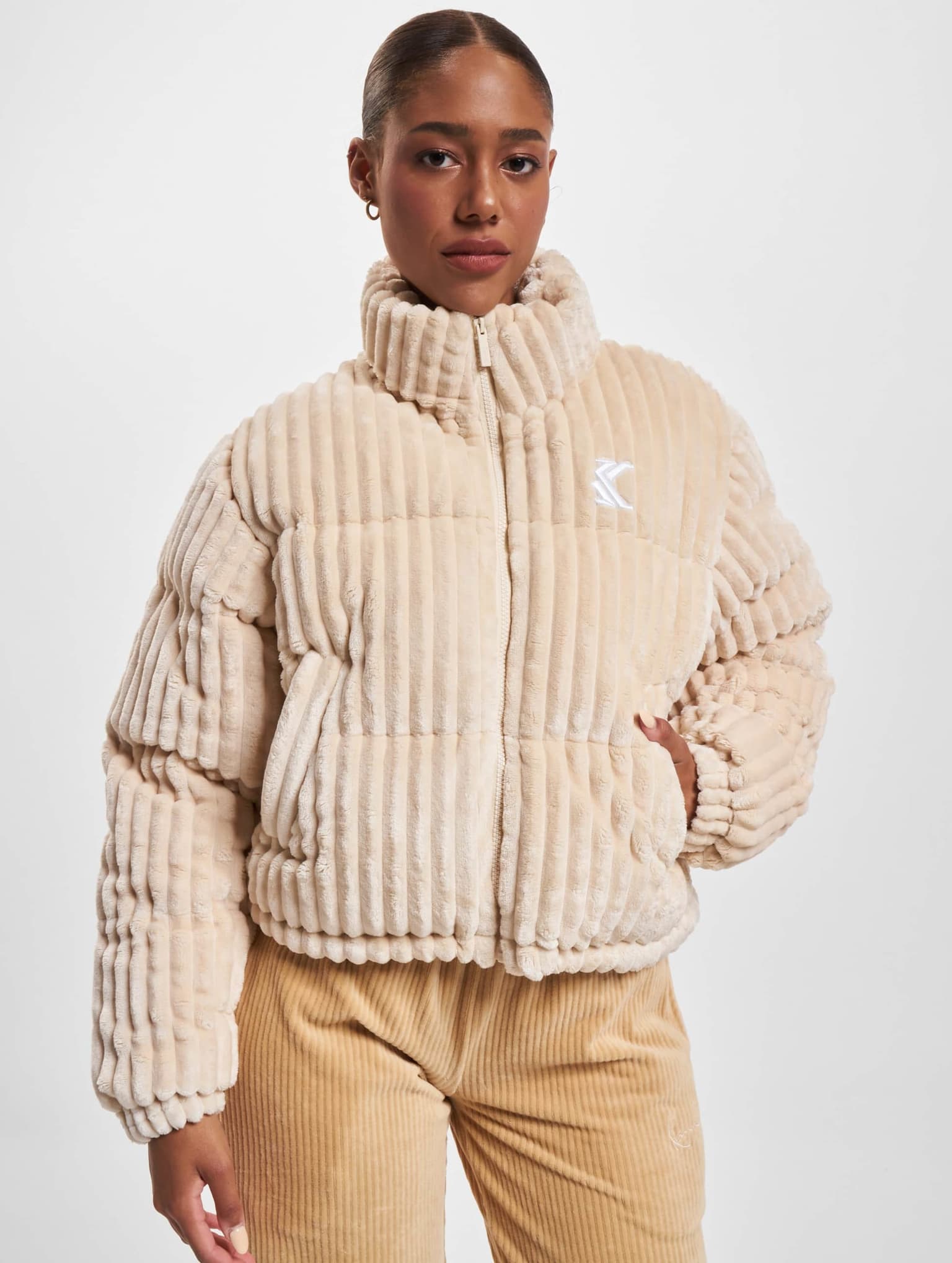 Karl Kani KW233-024-1 KK Og Fuzzy Corduroy Short Puffer Jacket – Bild 3