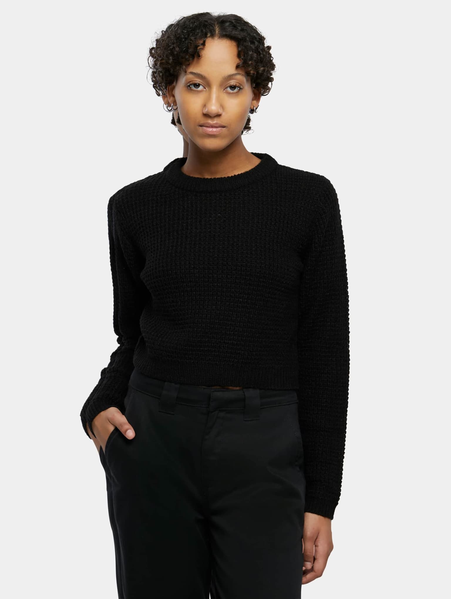 Urban Classics Ladies Short Waffle Sweater