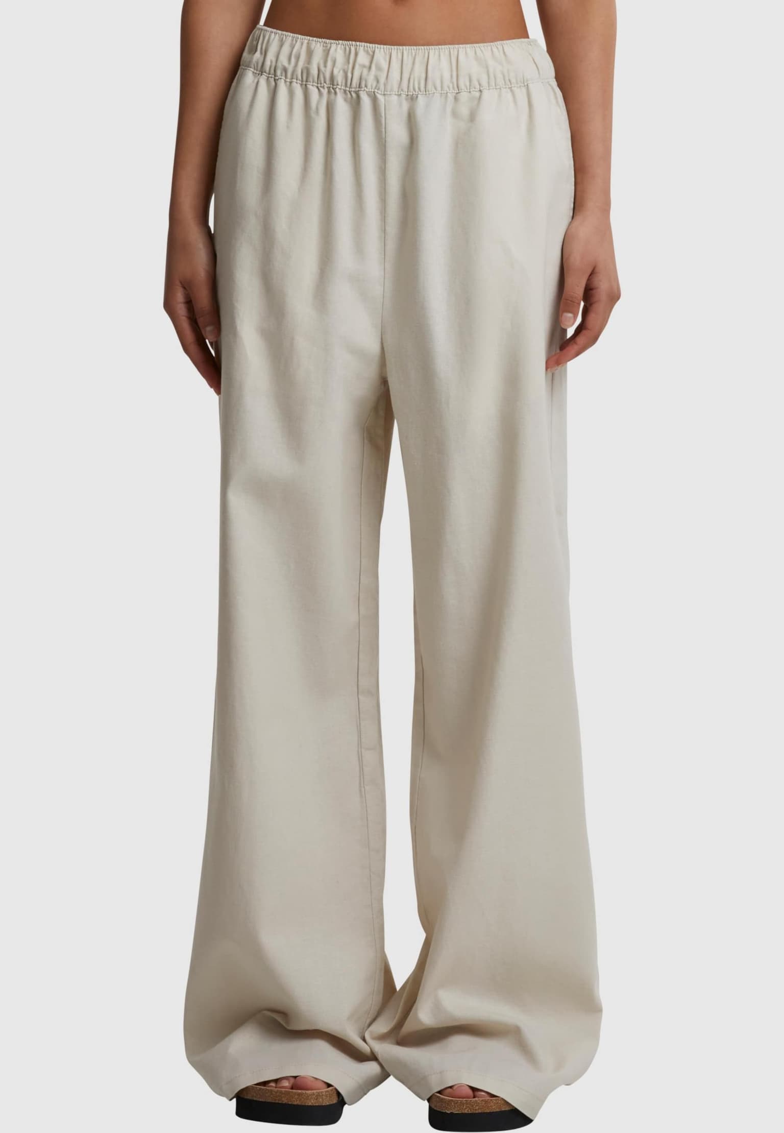 Urban Classics Ladies Linen Mixed Wide Pants – Bild 3