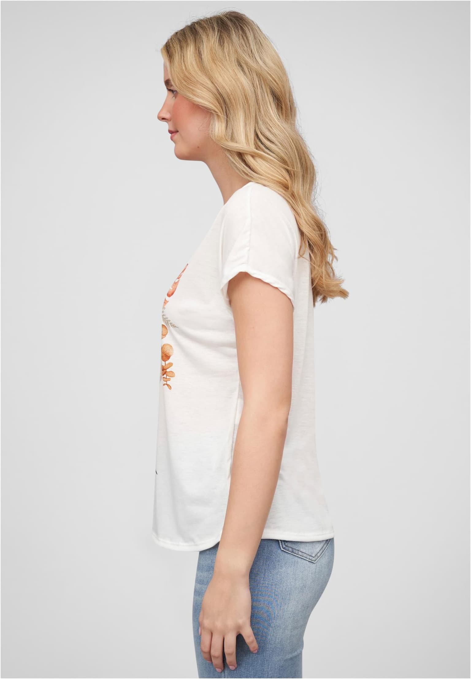 Cloud5ive Damen Viskose T-Shirt mit Floral Silhouette Face Print – Bild 4