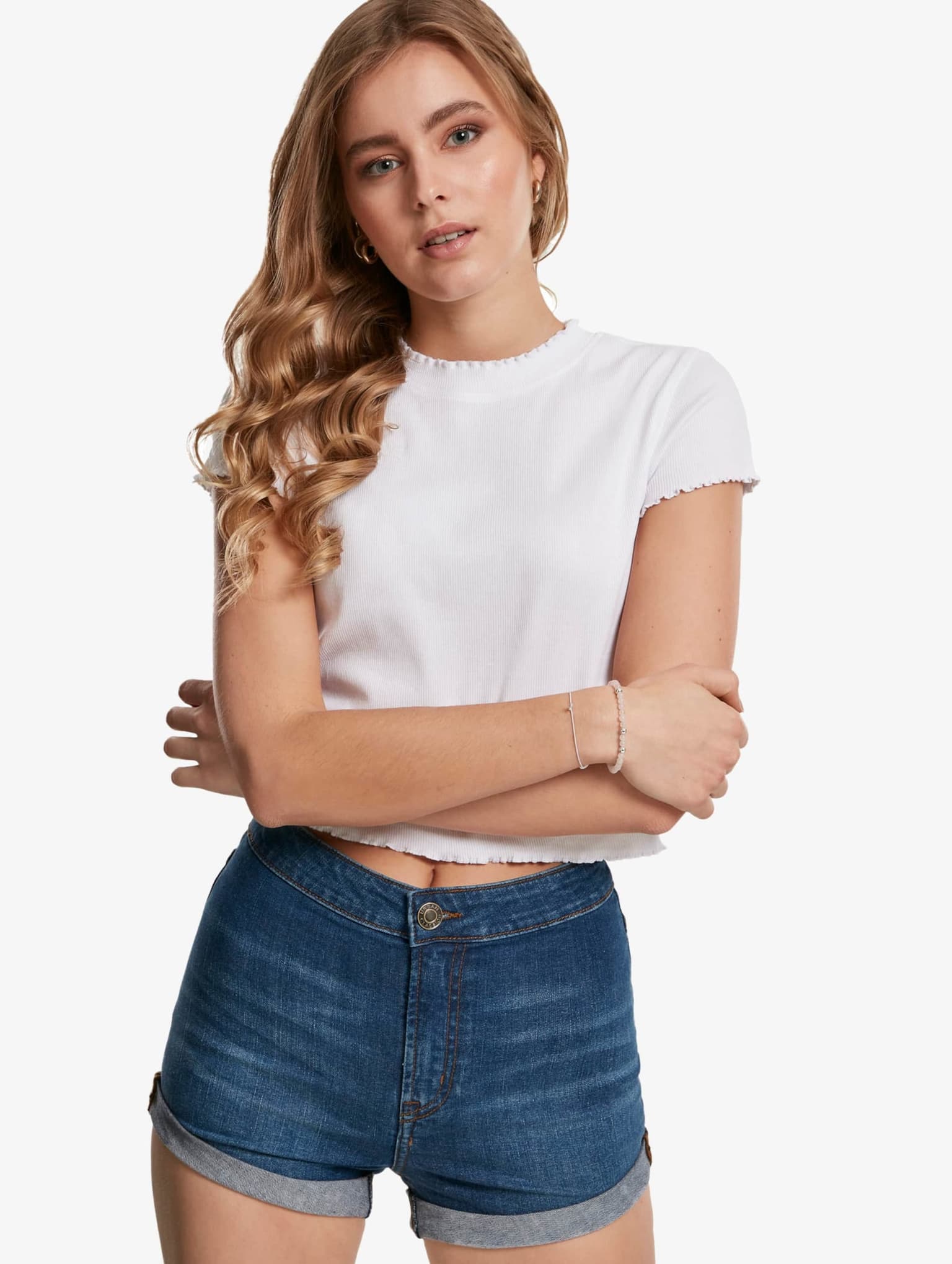 Urban Classics Ladies Cropped Rib Tee