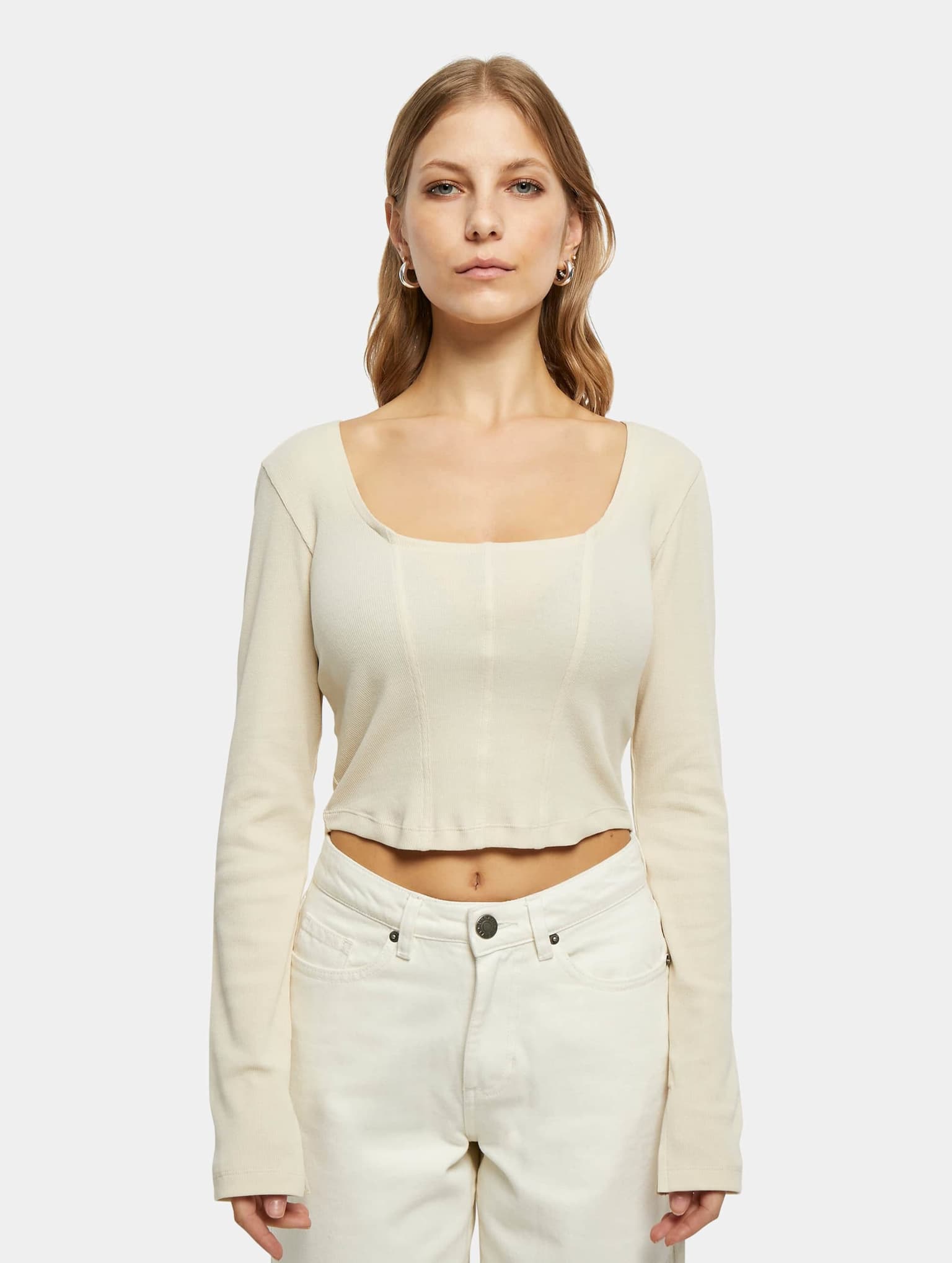 Urban Classics Ladies Short Rib Corsage Longsleeve