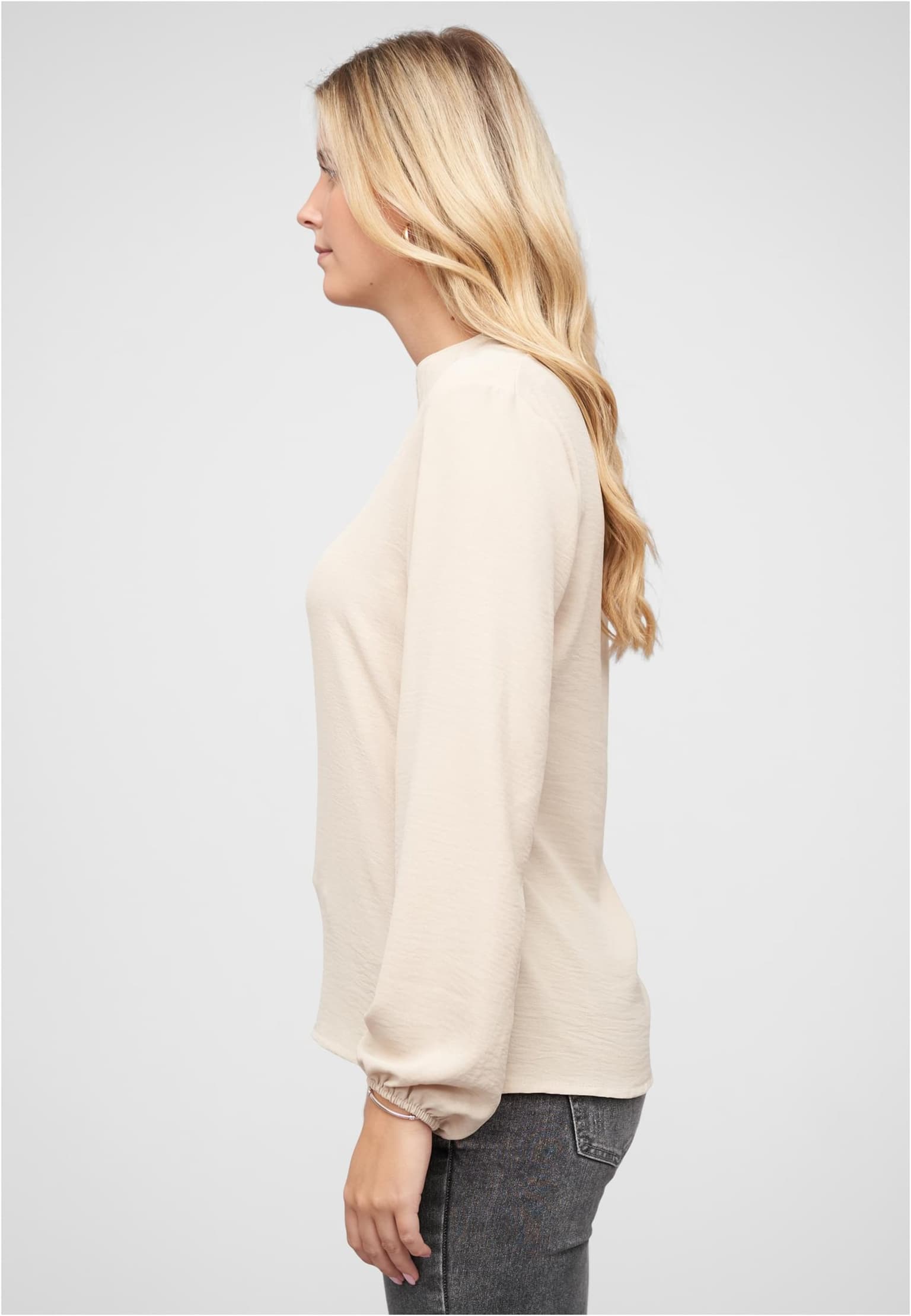 Cloud5ive Musselin Bluse mit V-Neck und Stehkragen – Bild 3