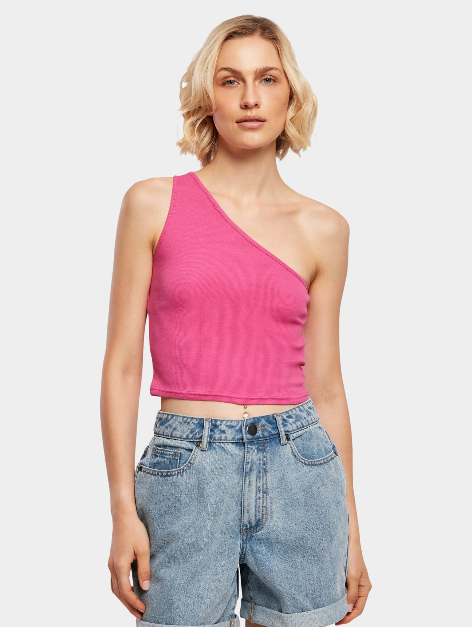 Urban Classics Ladies Cropped Asymmetric Top