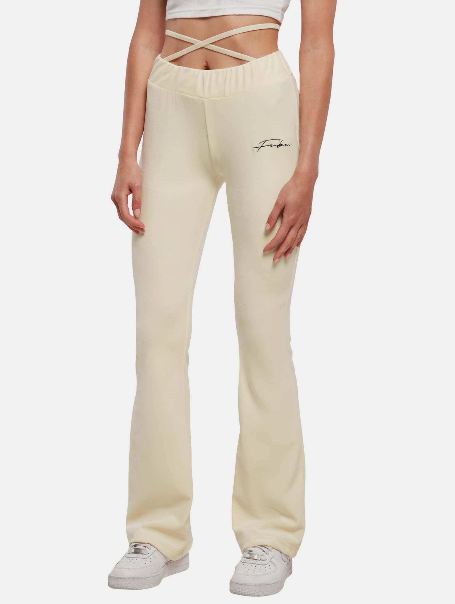Fubu Signature Velours Flared Leggings offwhite