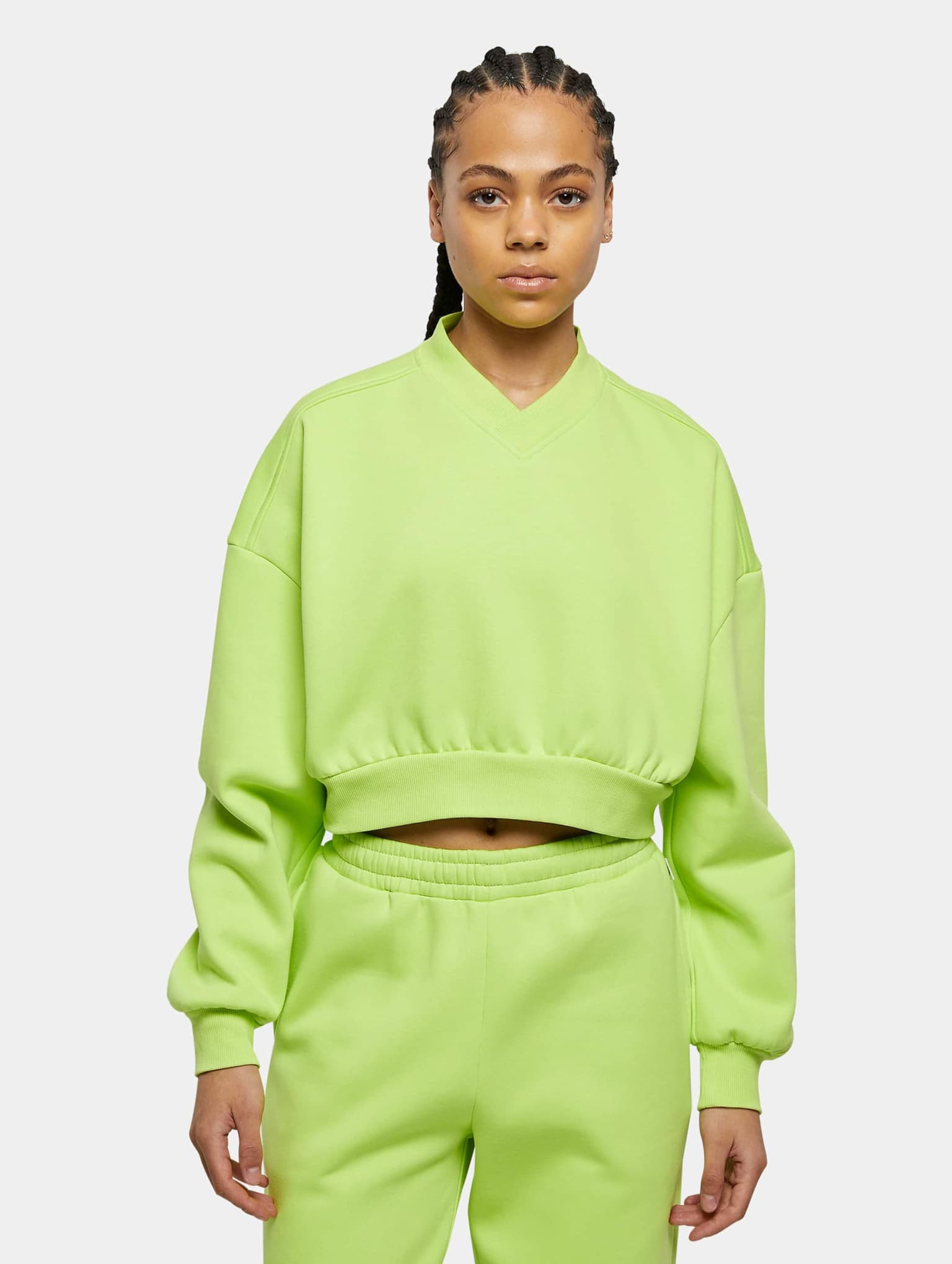 Urban Classics Ladies Cropped V-Neck