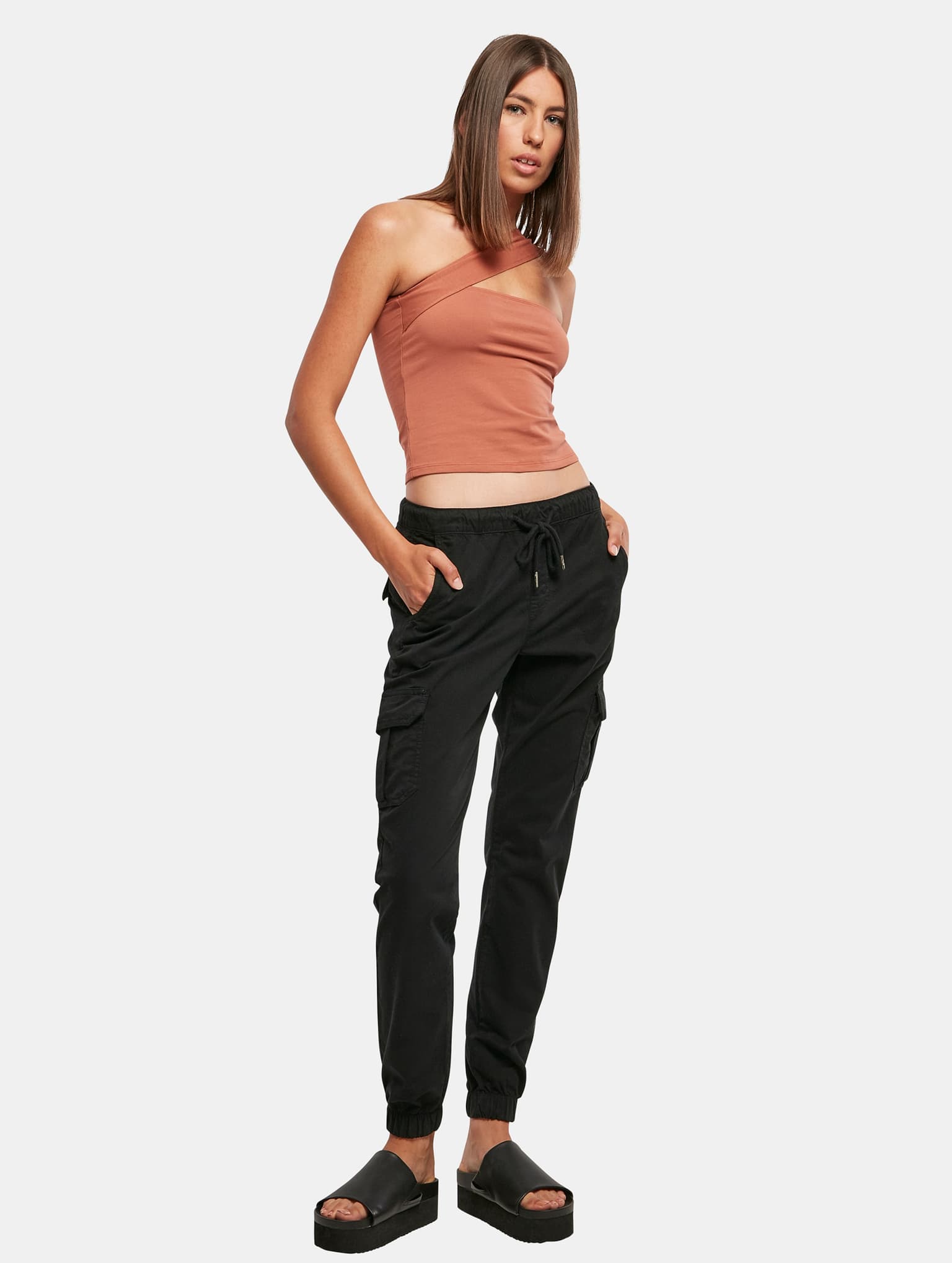 Urban Classics Ladies High Waist Cargo Jogging Pants – Bild 4