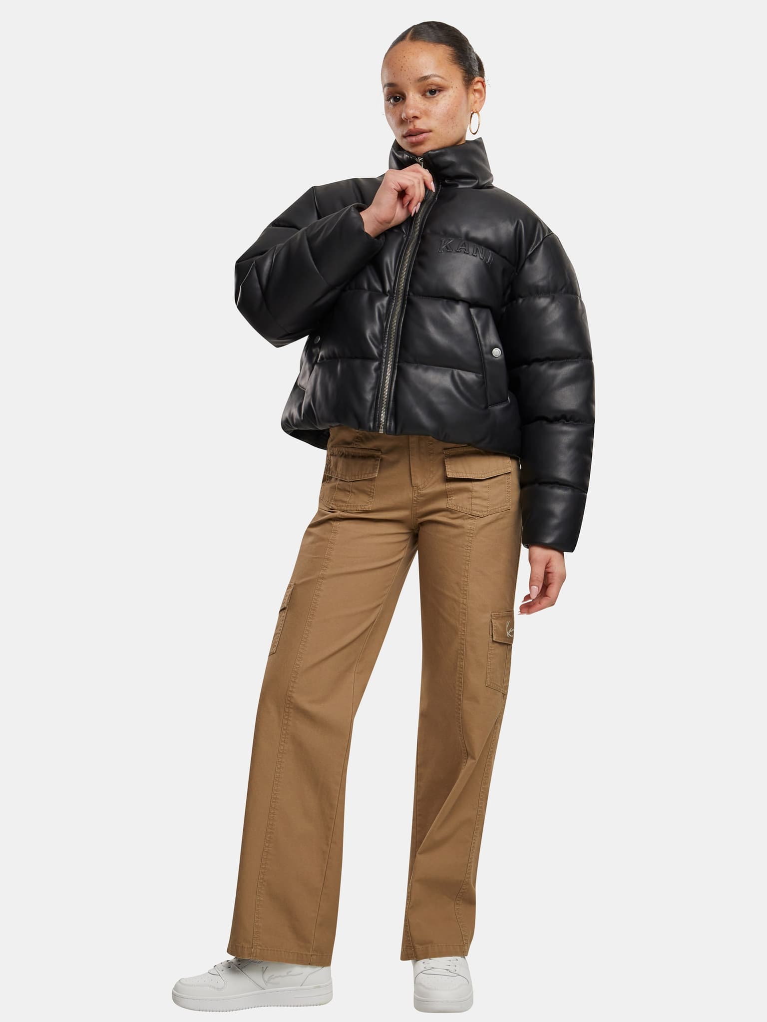 Karl Kani Serif Crop PU Puffer Jacket – Bild 4