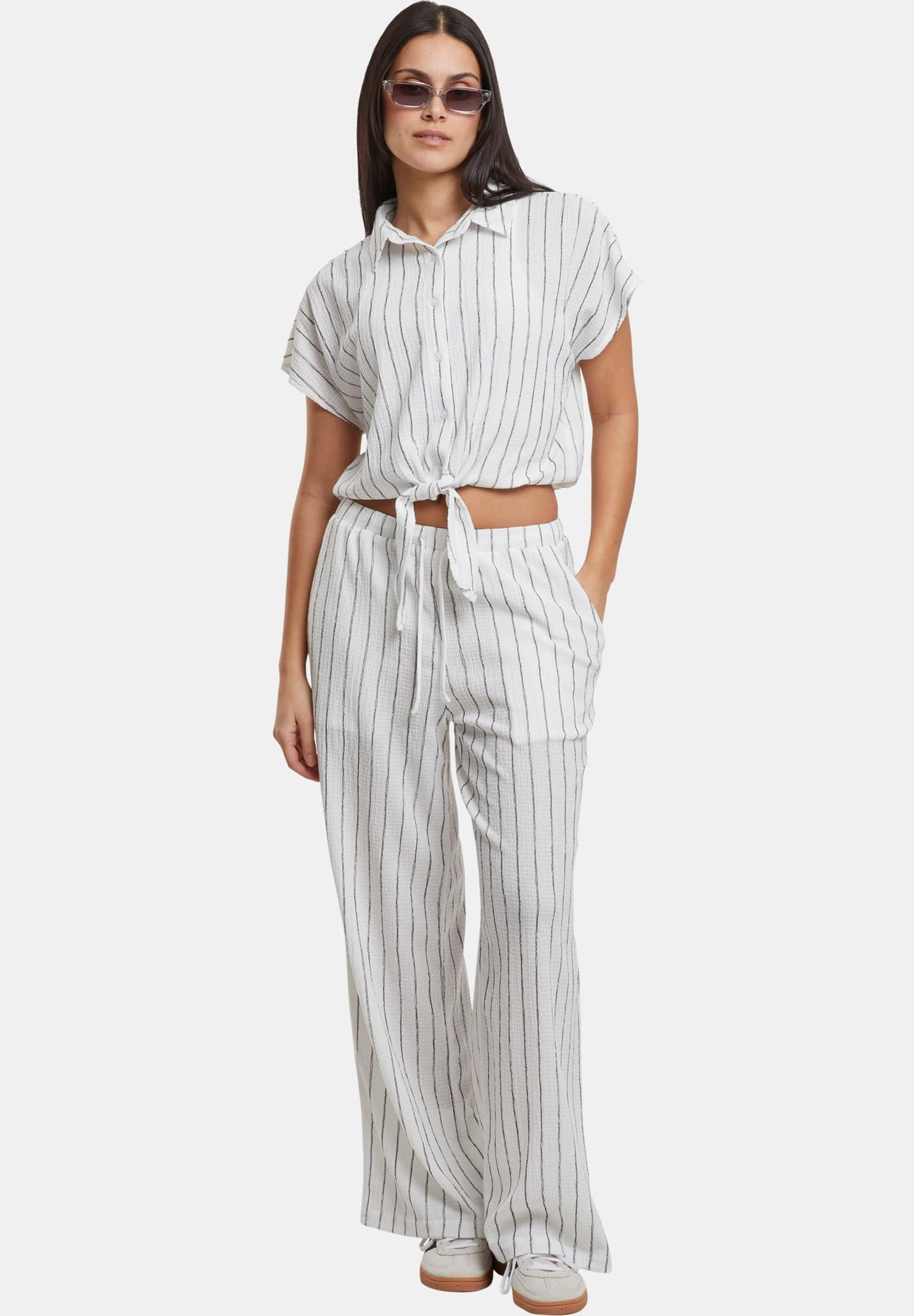 Urban Classics Ladies Structured Striped Tied Blouse – Bild 4