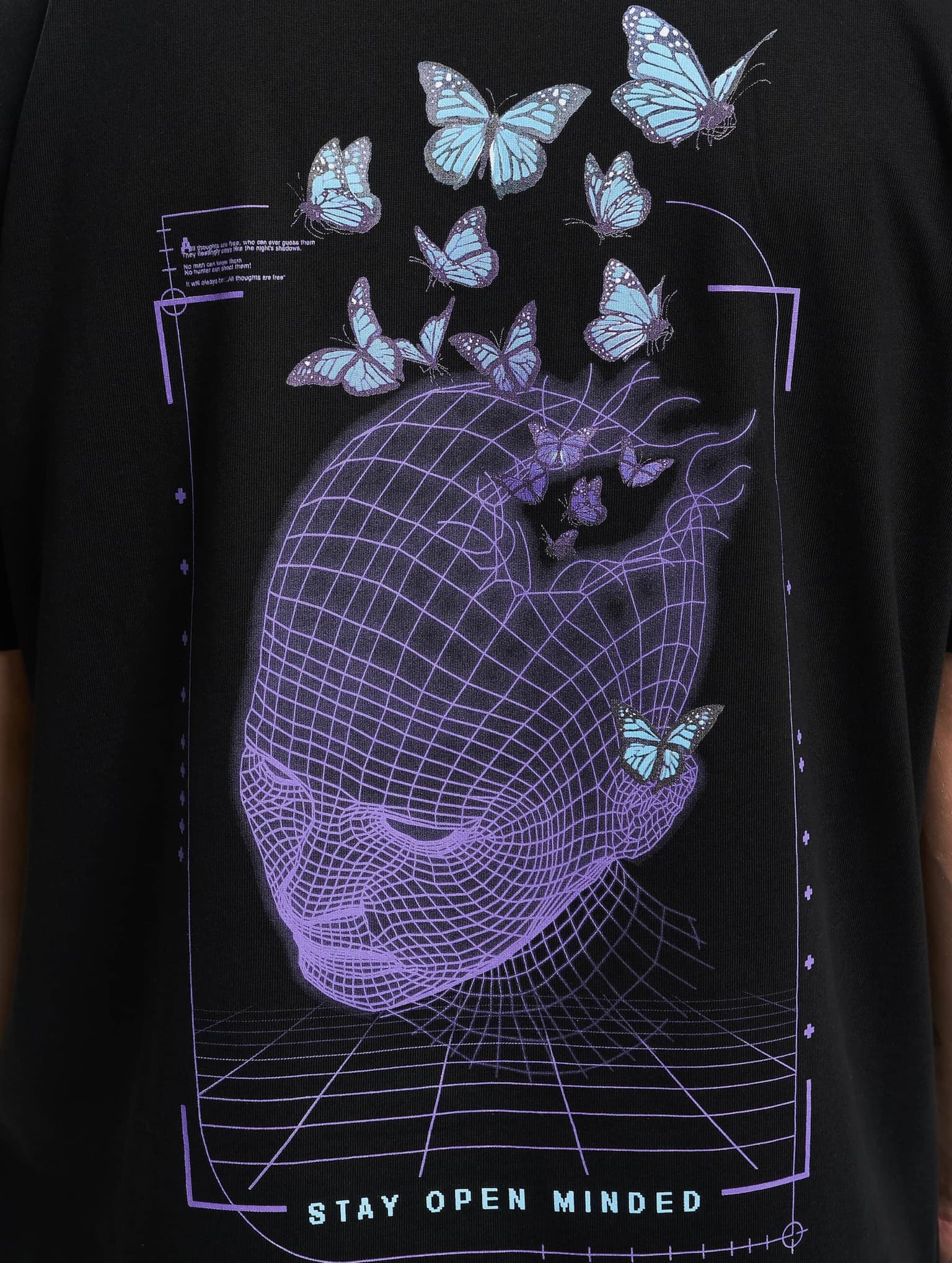 Mister Tee Upscale Grid Head Butterfly Oversize – Bild 4