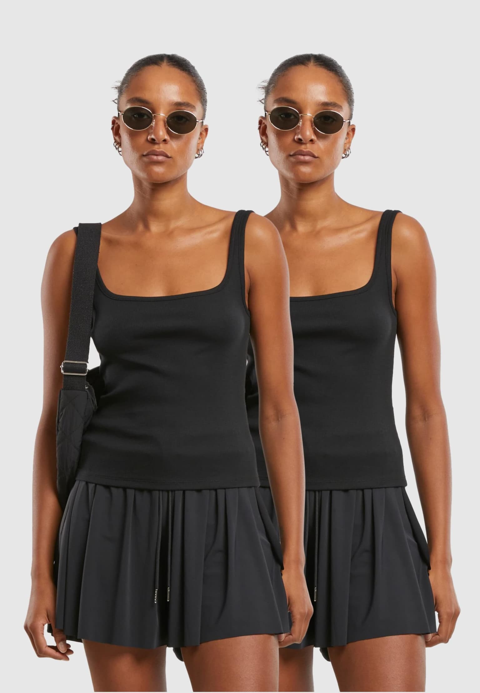 Urban Classics Ladies Wide Neck Rib Top 2-Pack