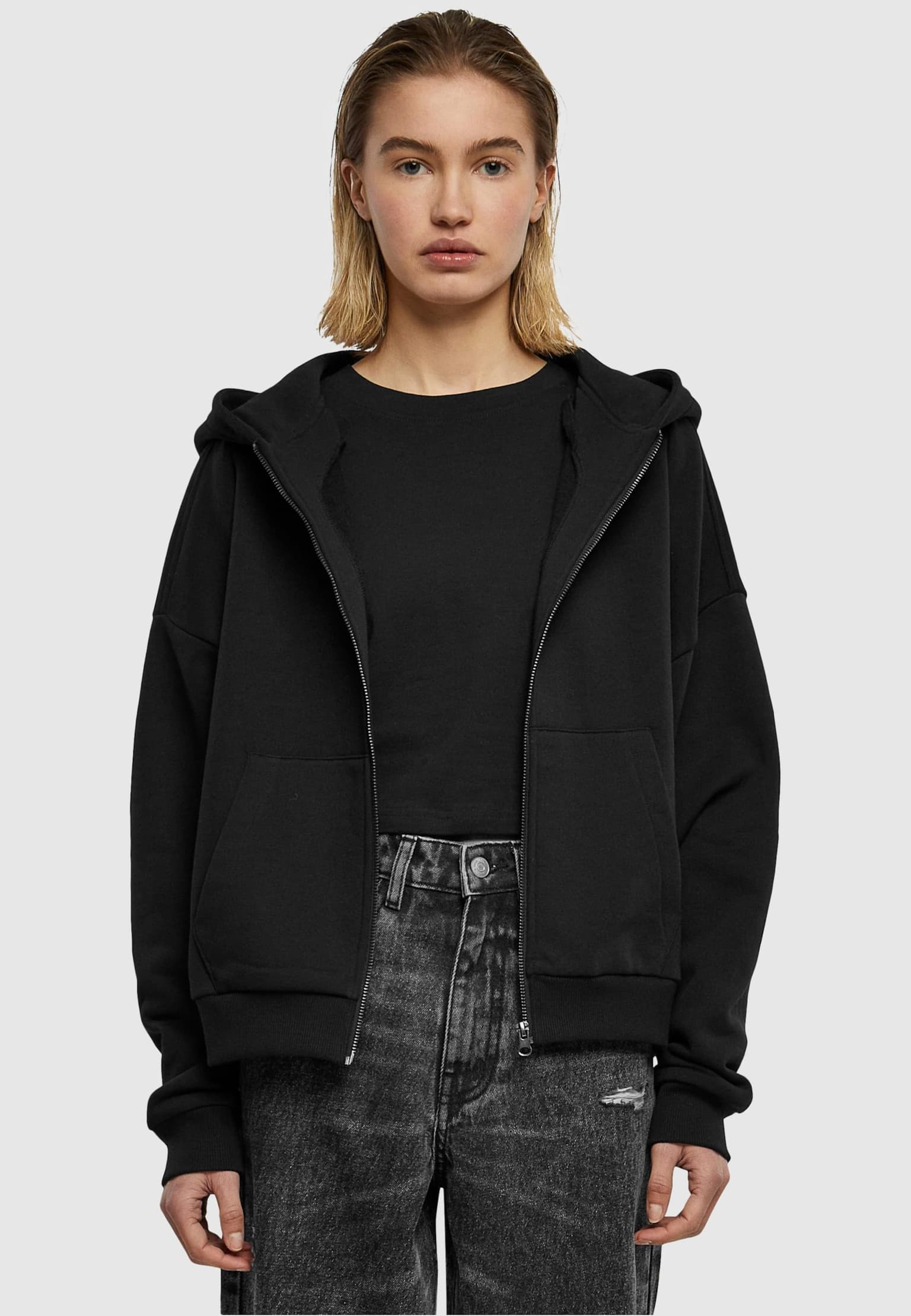 Urban Classics Ladies Boxy Zip Hoody – Bild 3