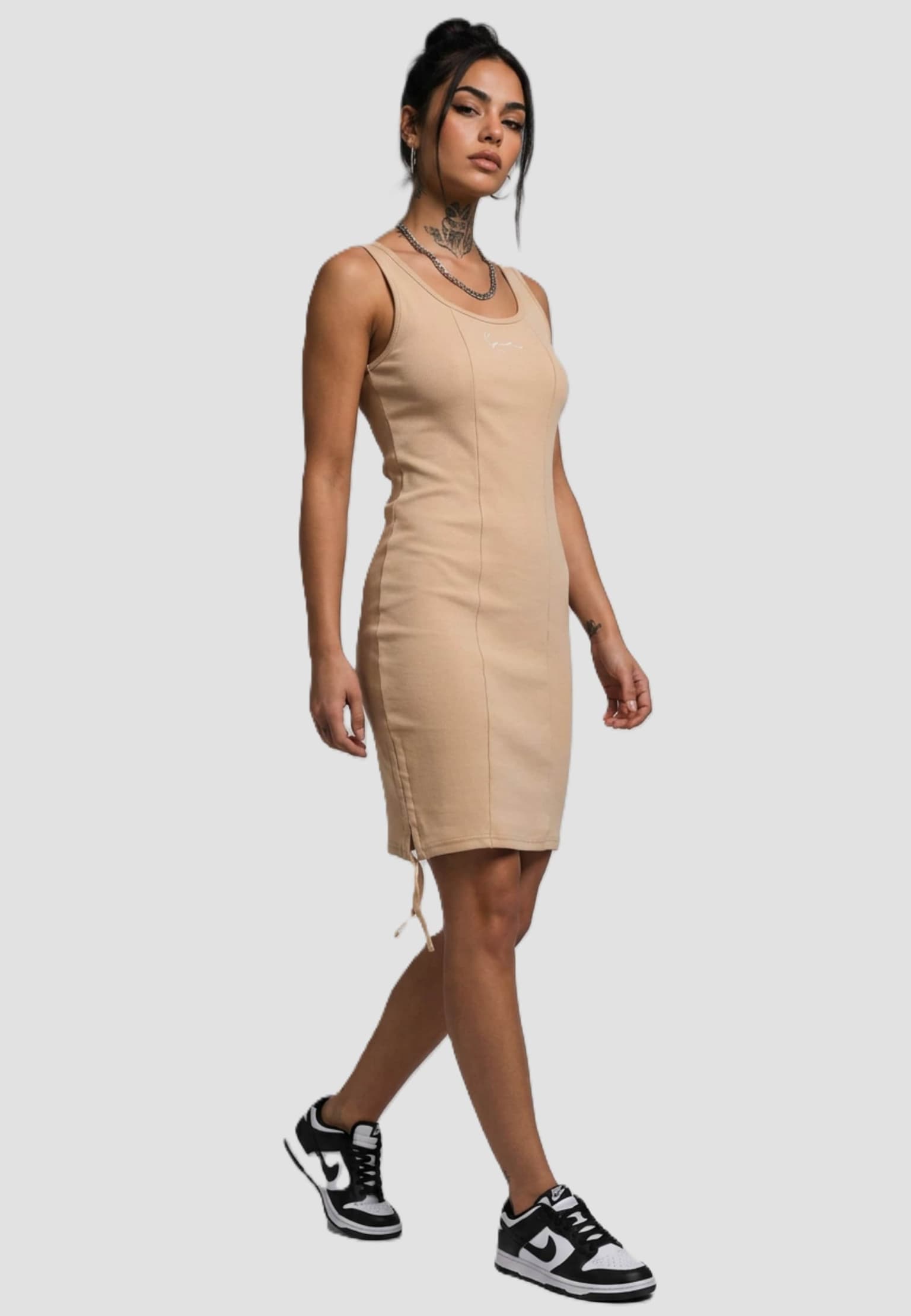 Karl Kani Small Signature Gathering Rib Dress