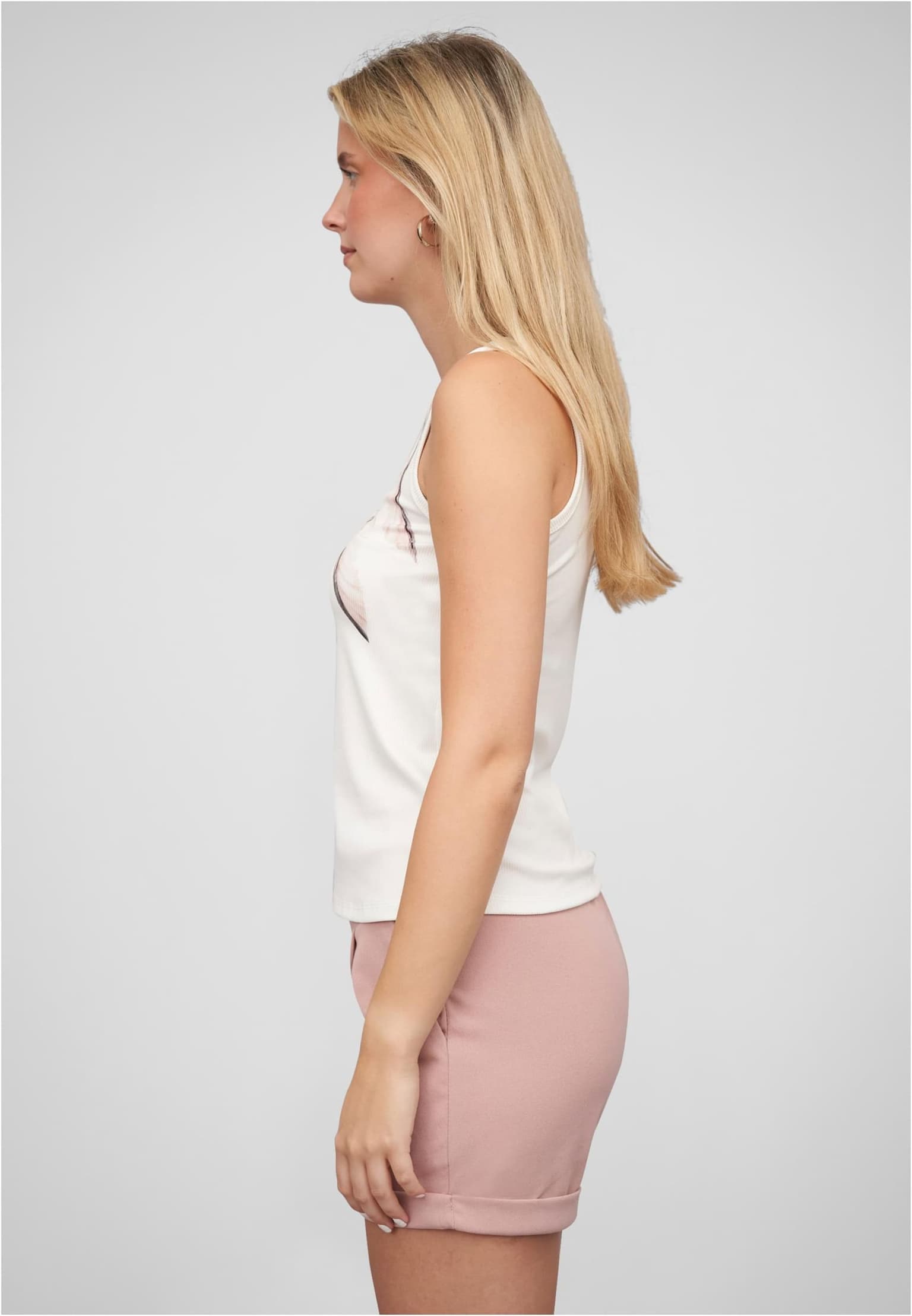 Cloud5ive Damen Ribbed Tank Top mit Knopfleiste und Federprint – Bild 3
