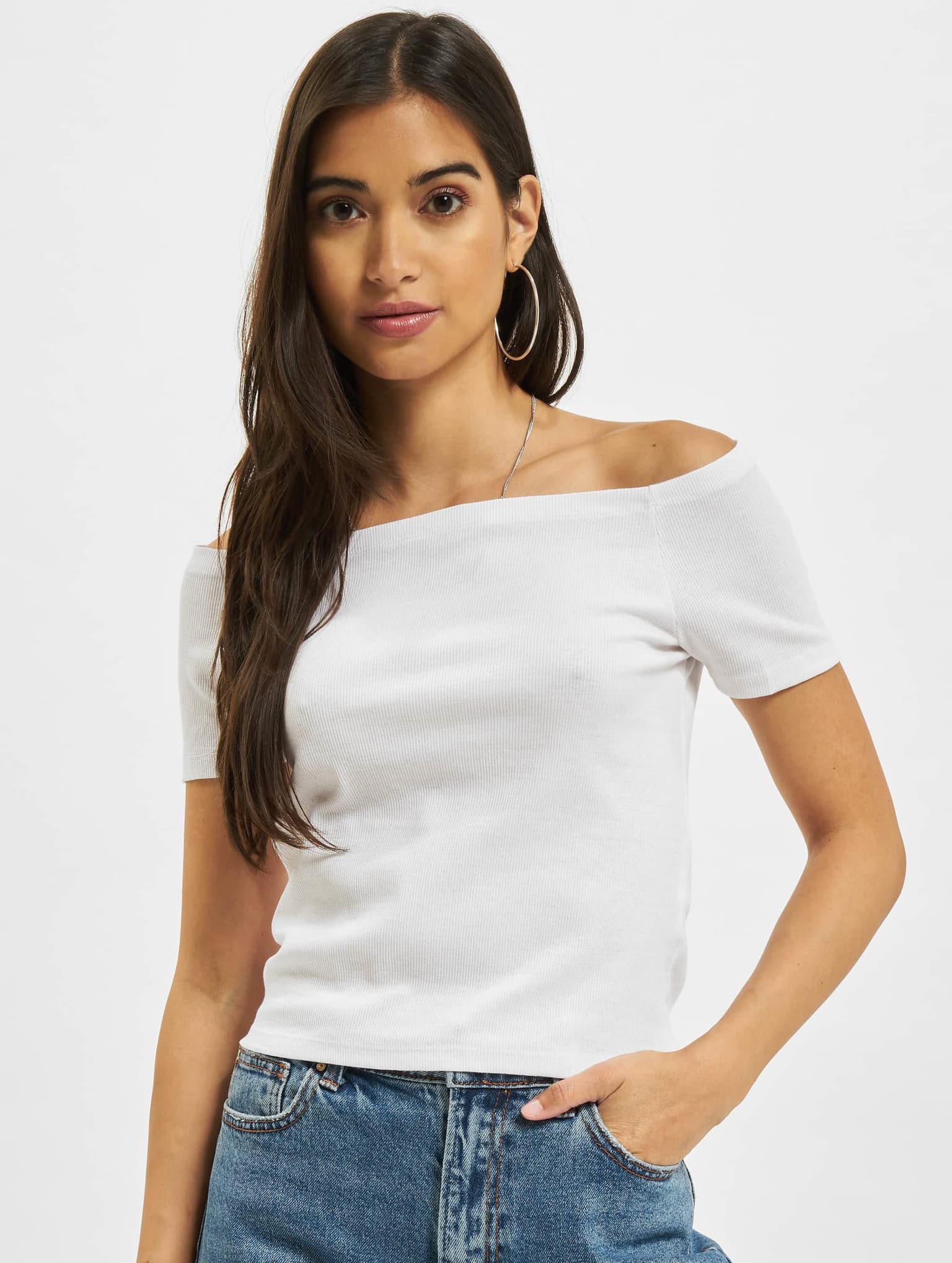 Urban Classics Ladies Off Shoulder Rib Tee – Bild 3
