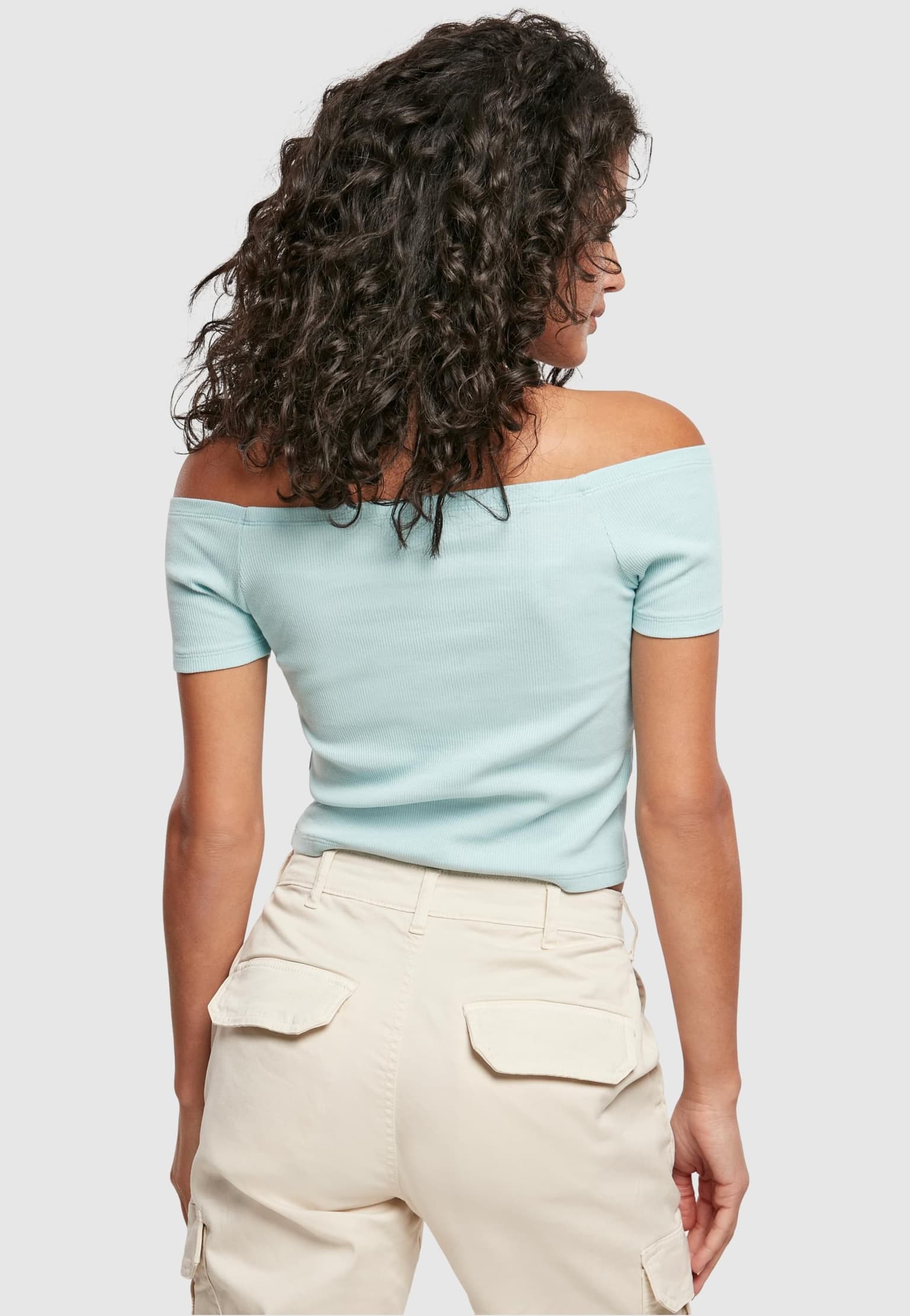 Urban Classics Ladies Off Shoulder Rib Tee – Bild 2