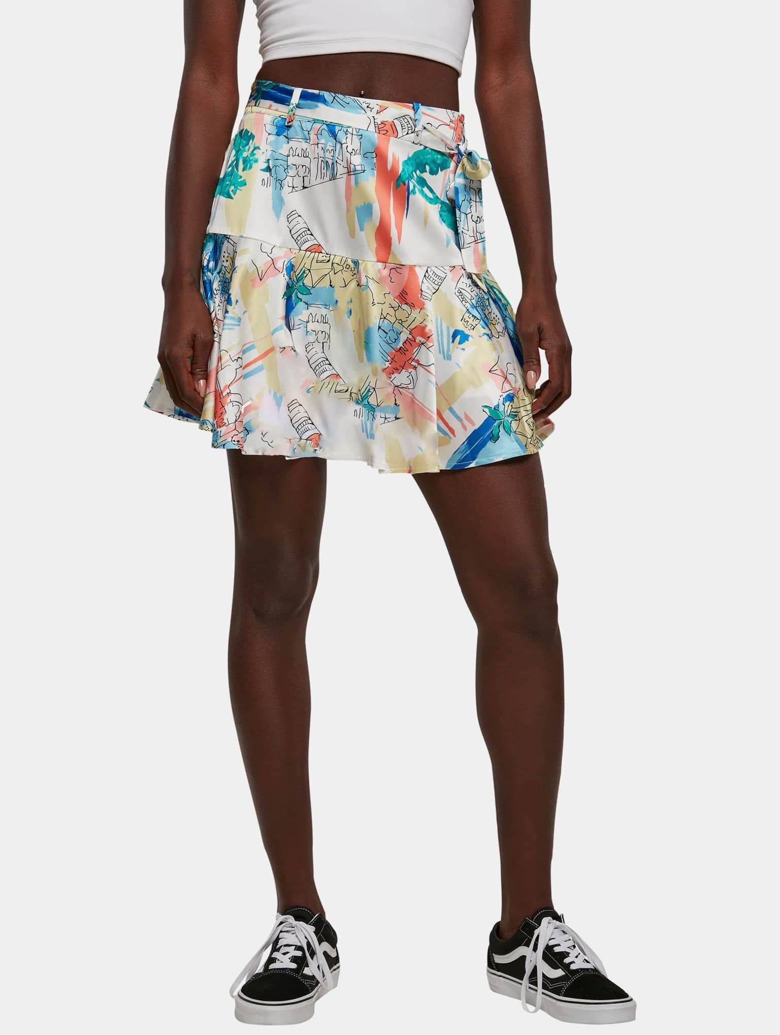 Urban Classics Ladies AOP Satin Mini Skirt