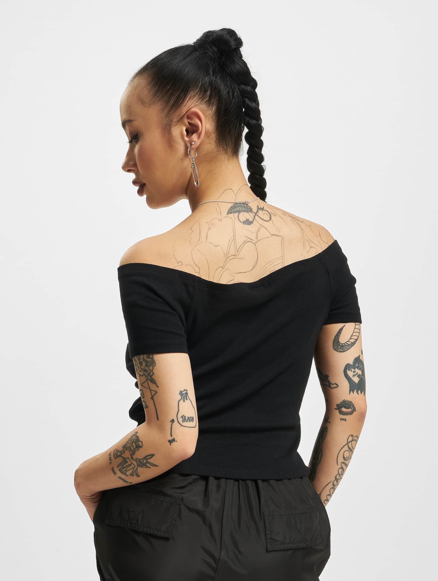 Urban Classics Ladies Off Shoulder Rib Tee – Bild 2