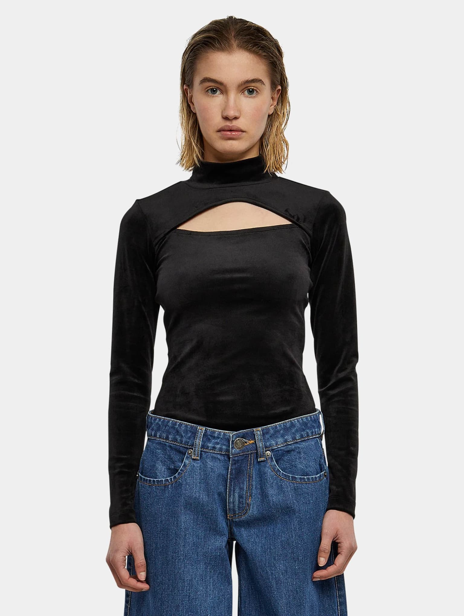 Urban Classics Ladies Velvet Cut-Out Turtleneck Body – Bild 3