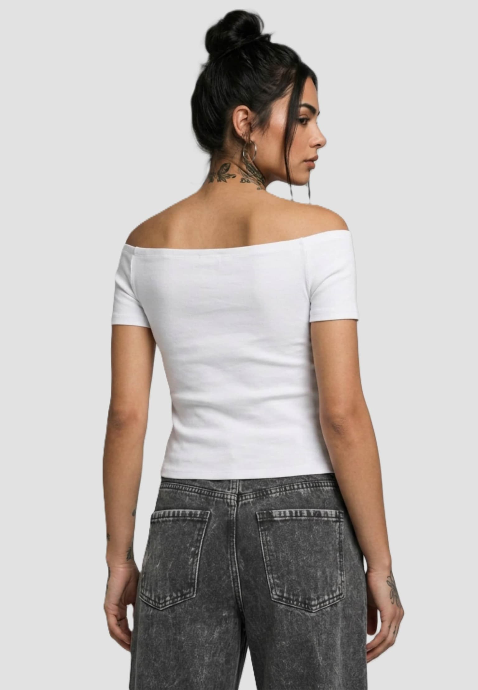 Urban Classics Ladies Essentials Off Shoulder Rib Tee – Bild 2