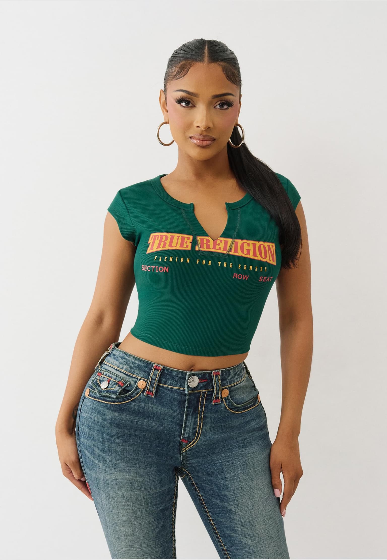 True Religion ANNIVERSARY TR RIBBED V NOTCH