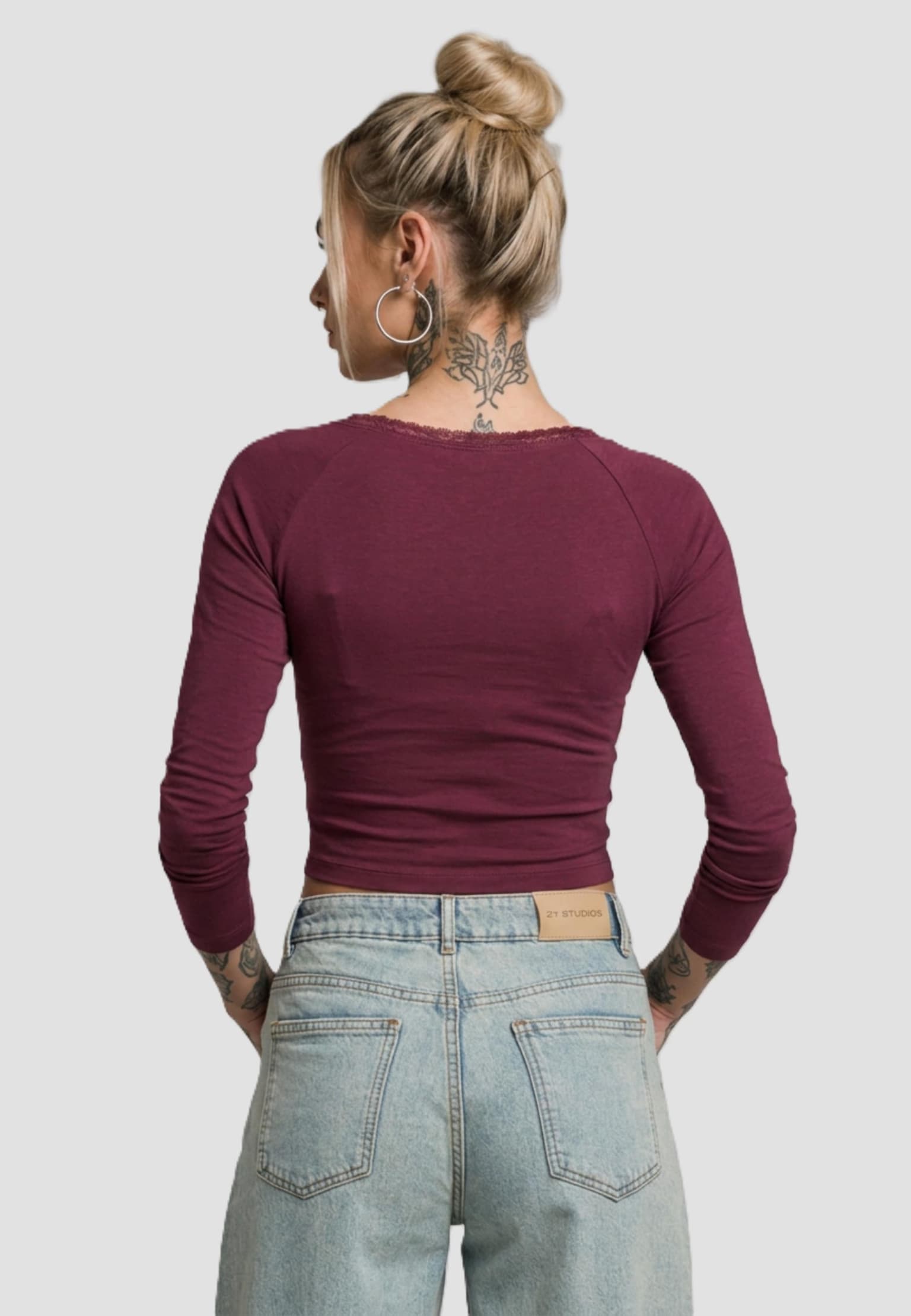Urban Classics Ladies Short Lognsleeve Lace Shirt – Bild 2
