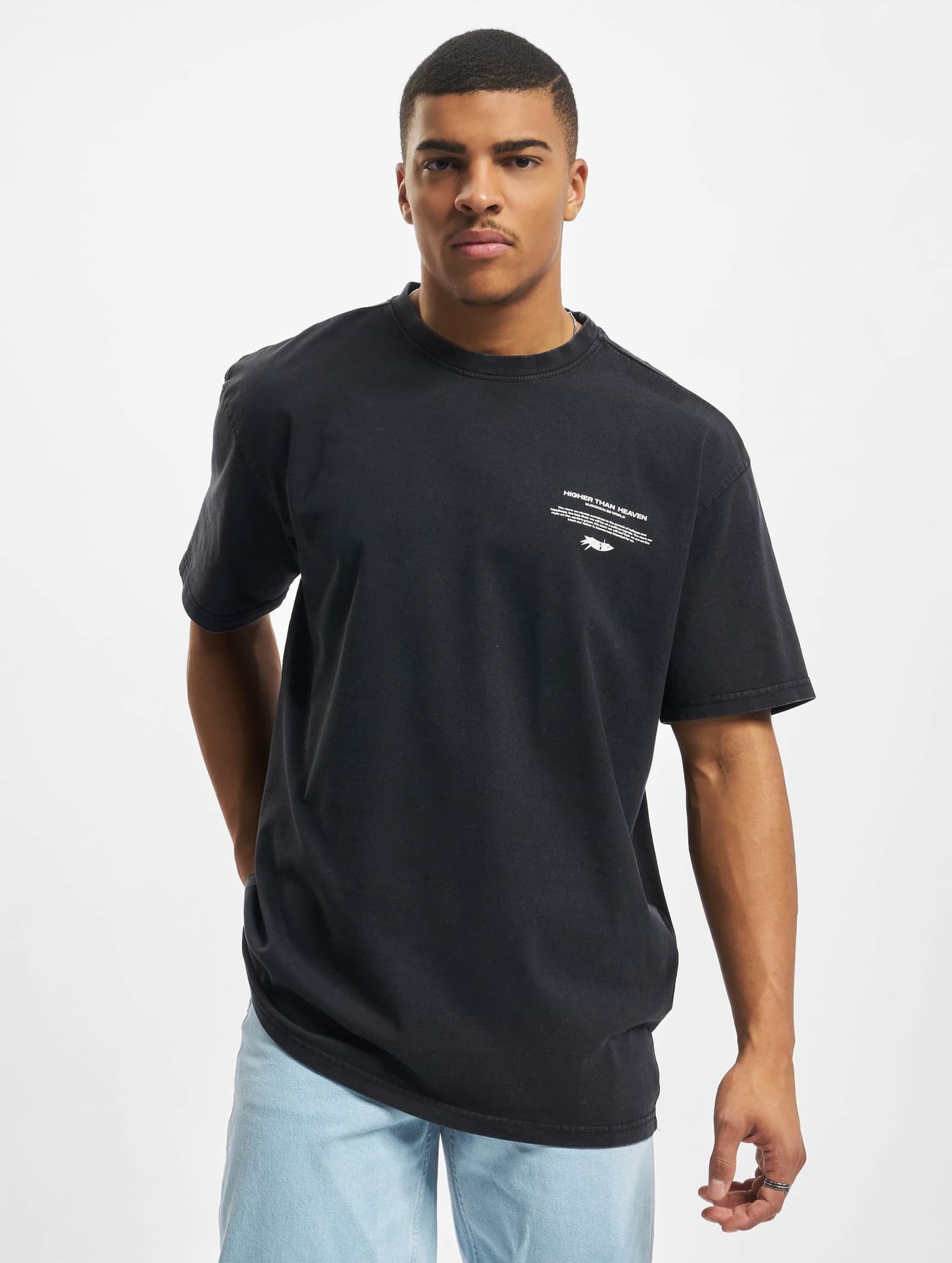 MJ Gonzales HIGHER THAN HEAVEN V.2 Acid Washed Heavy Oversize Tee – Bild 3