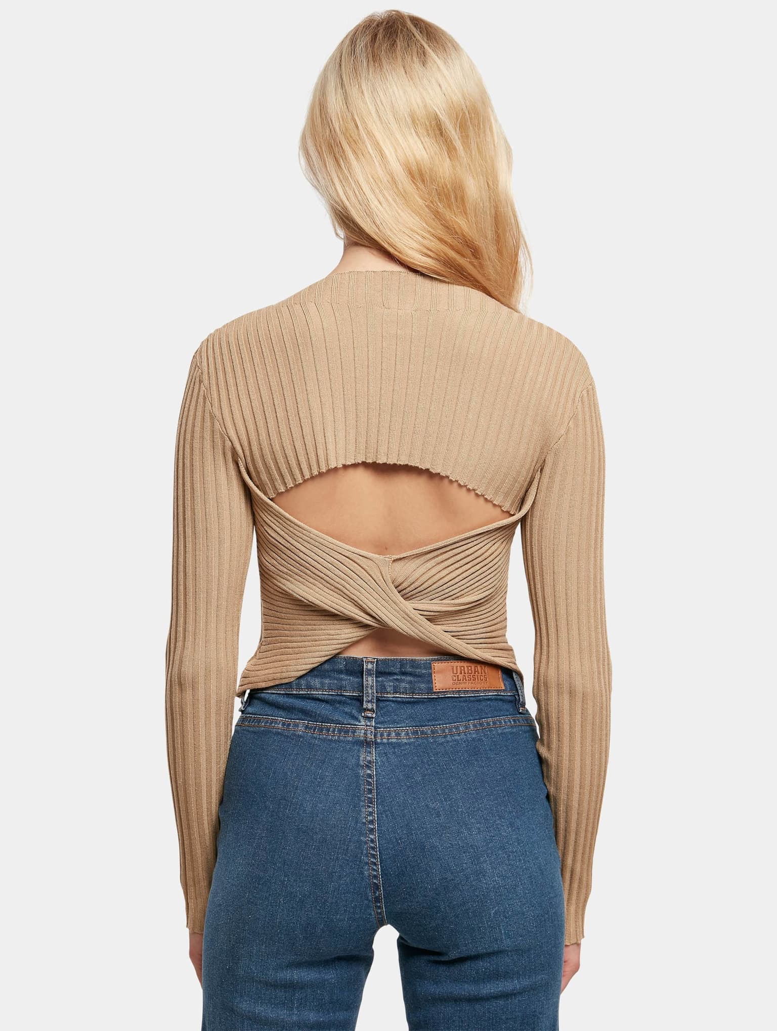 Urban Classics Ladies Short Rib Knit Twisted Back Sweater – Bild 2