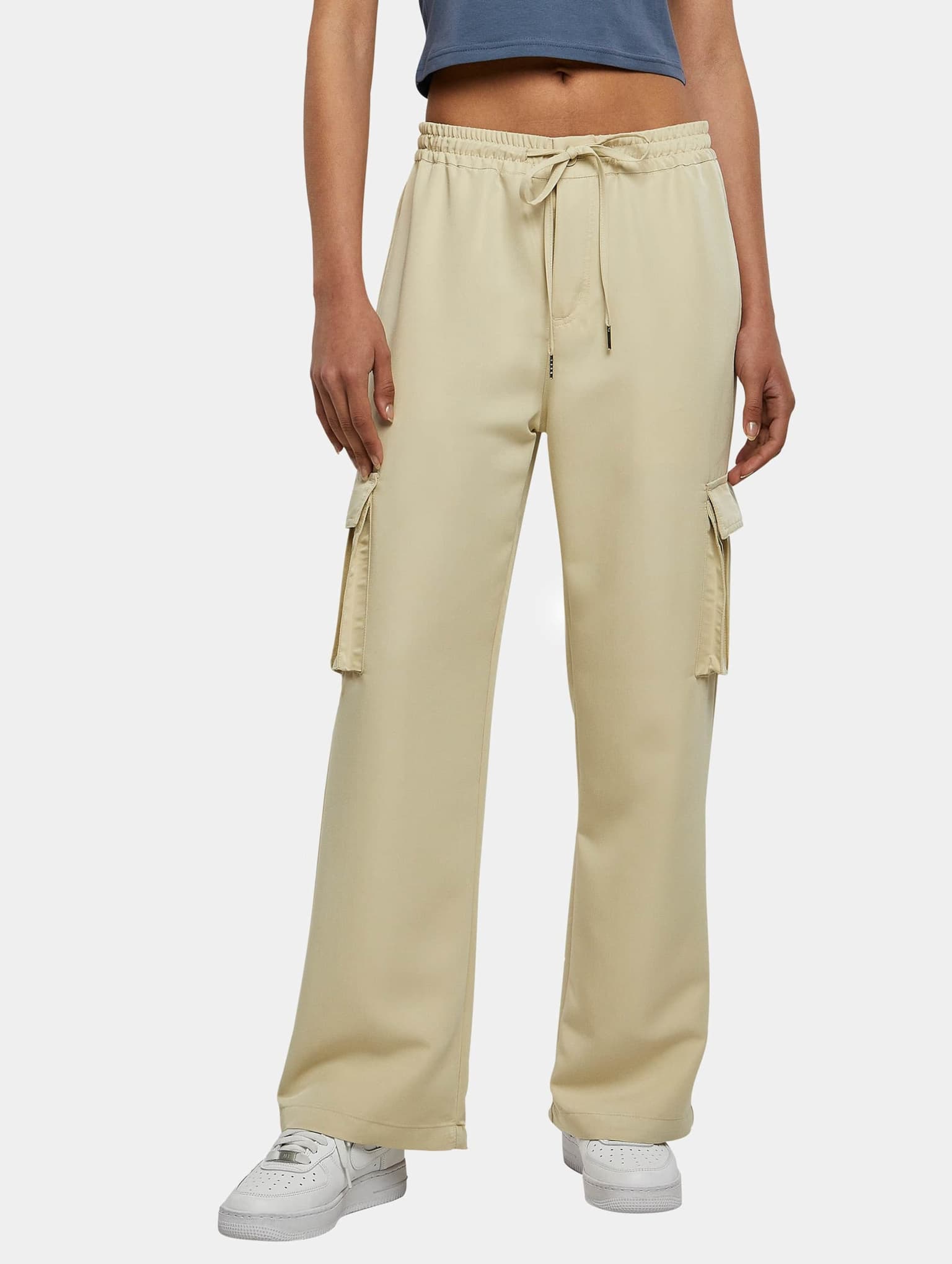 Urban Classics Ladies Vicose Straight Leg Cargo Pants