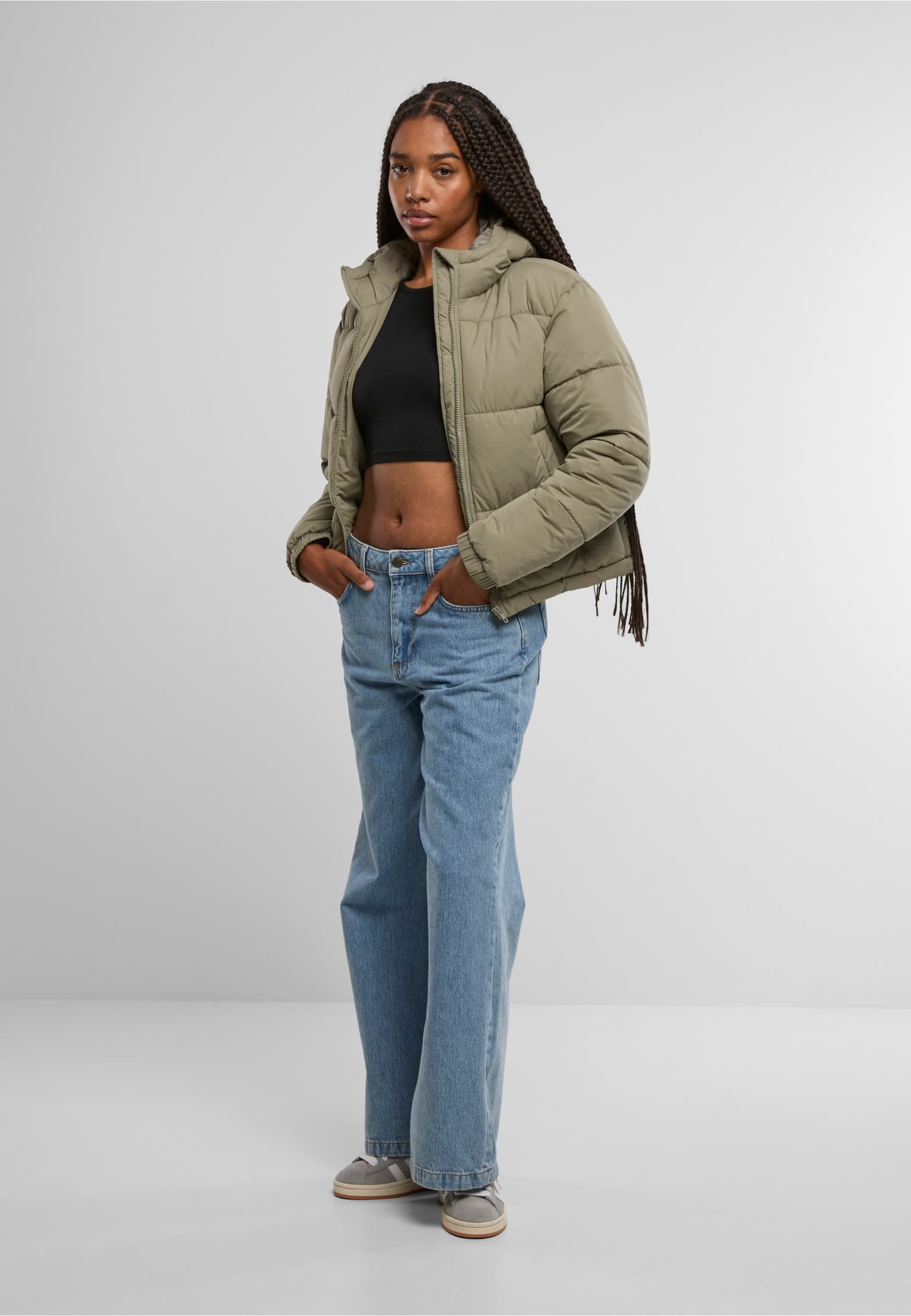 Urban Classics Ladies Peached Puffer Jacket With Hood – Bild 3
