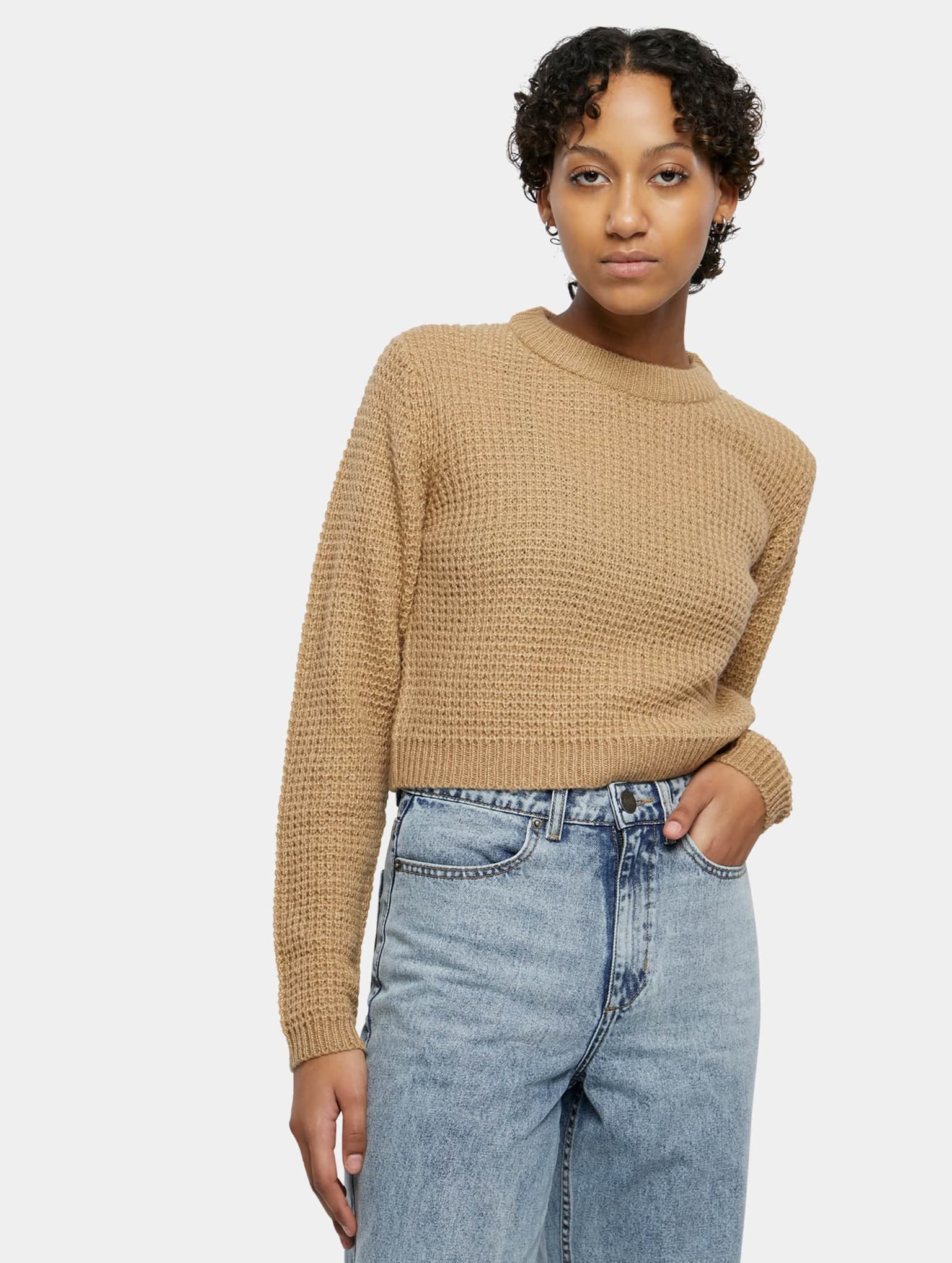 Urban Classics Ladies Short Waffle Sweater