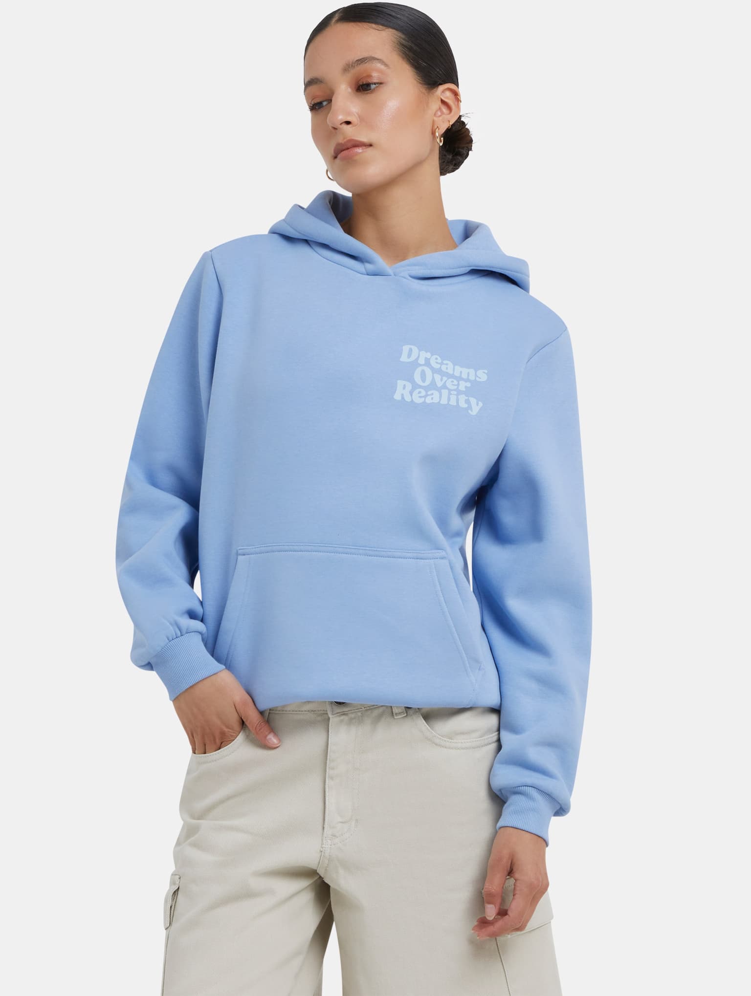 Miss Tee Dreams Over Reality Ladies Fluffy Hoody