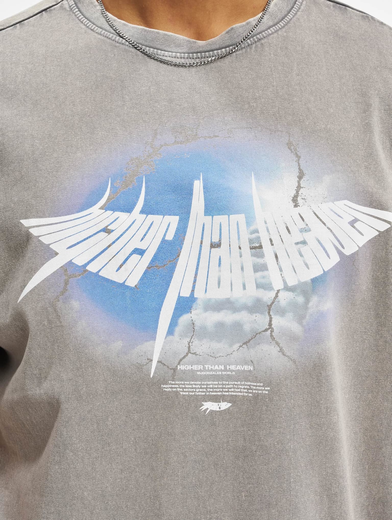 MJ Gonzales HIGHER THAN HEAVEN V.4 Acid Washed Heavy Oversize Tee – Bild 4