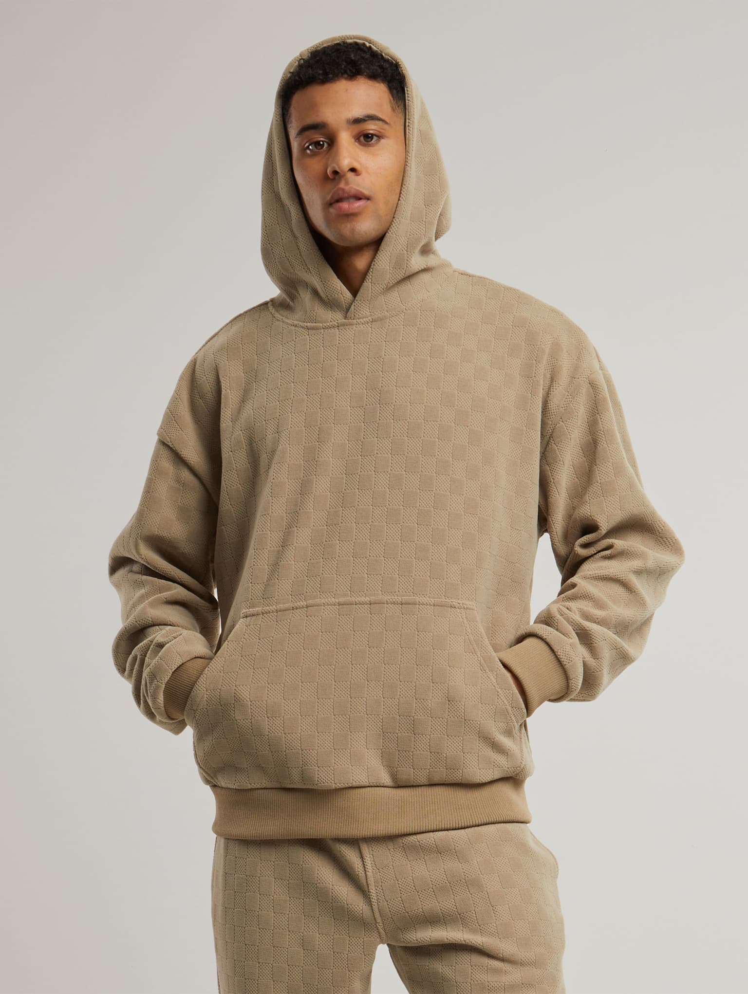 Urban Classics Jacquard Velvet Oversized Hoodie – Bild 3