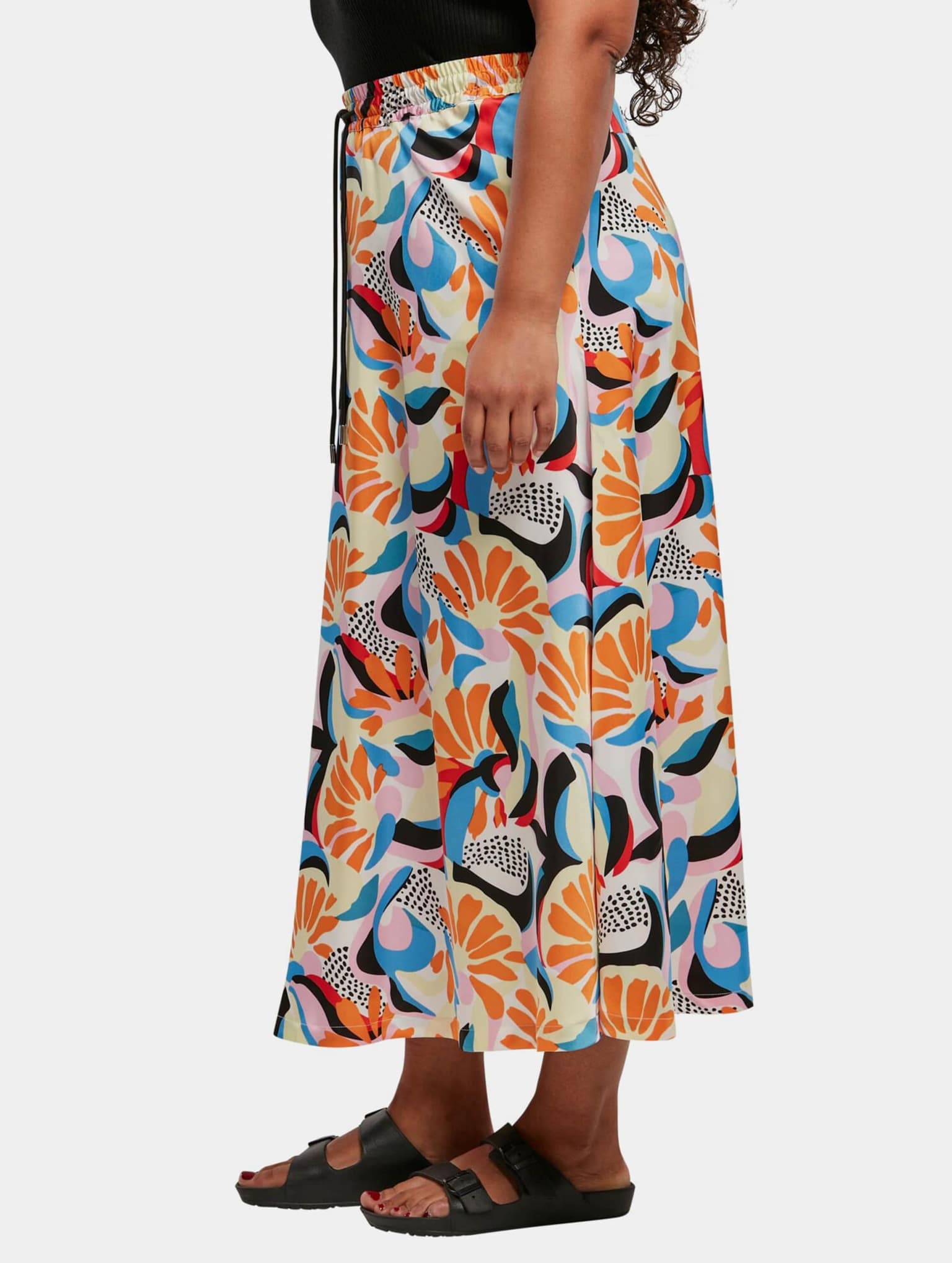 Urban Classics Ladies AOP Satin Midi Skirt – Bild 3
