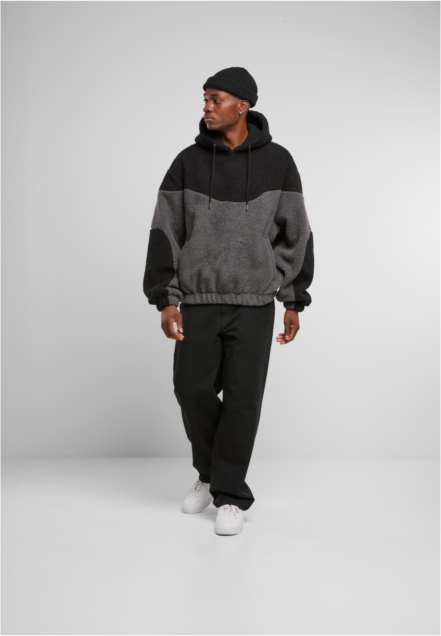 Urban Classics Weavy Colorblock Teddy Hoodie – Bild 4