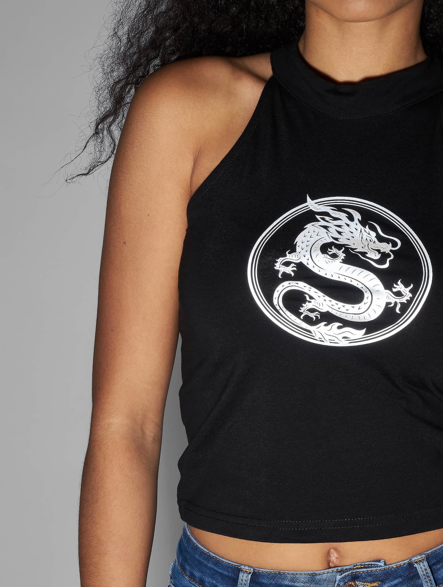 Mister Tee Ladies Dragon Turtleneck Short Top – Bild 4