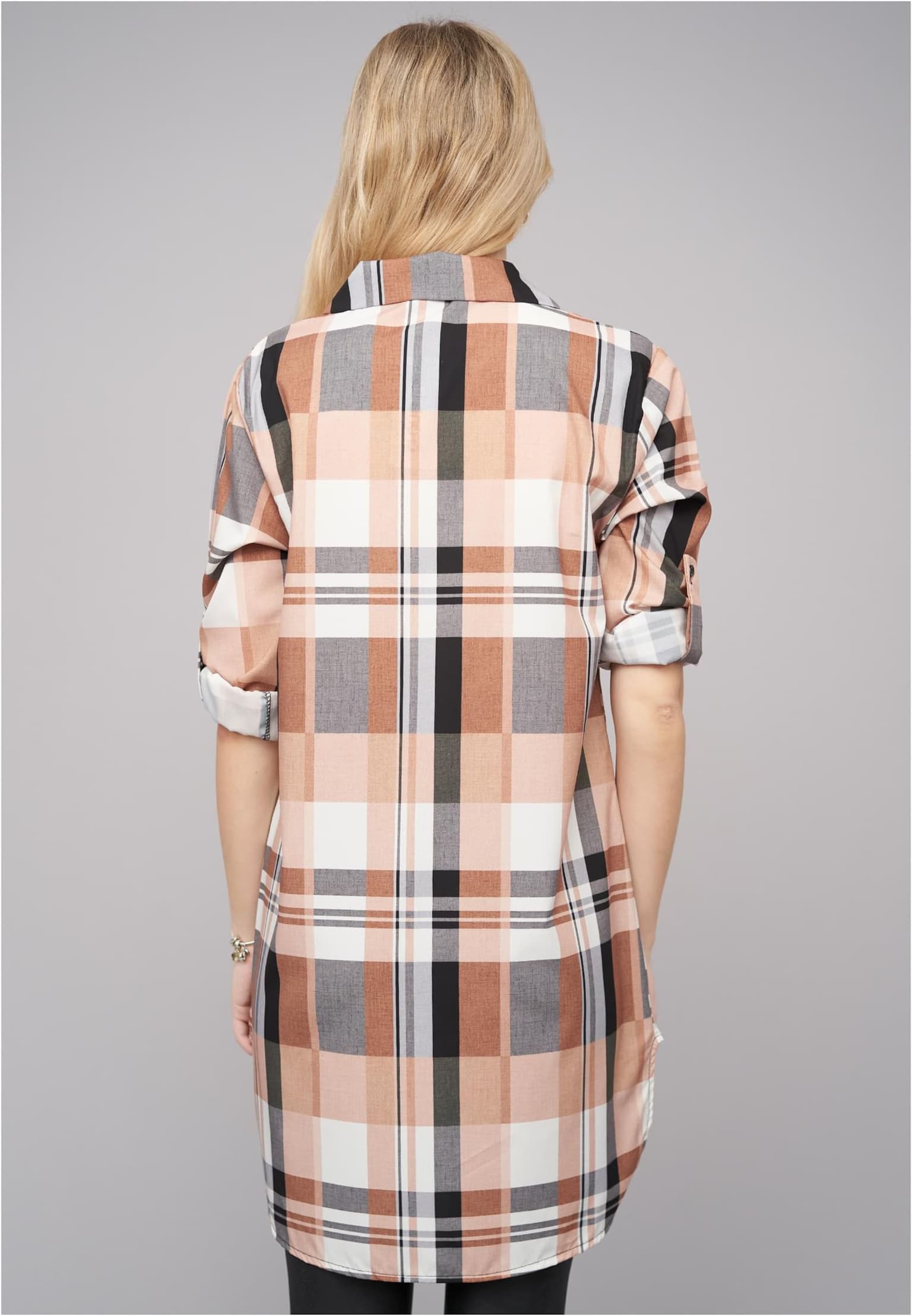 Cloud5ive Turn Up 3/4 Arm Bluse kariert BIG – Bild 2