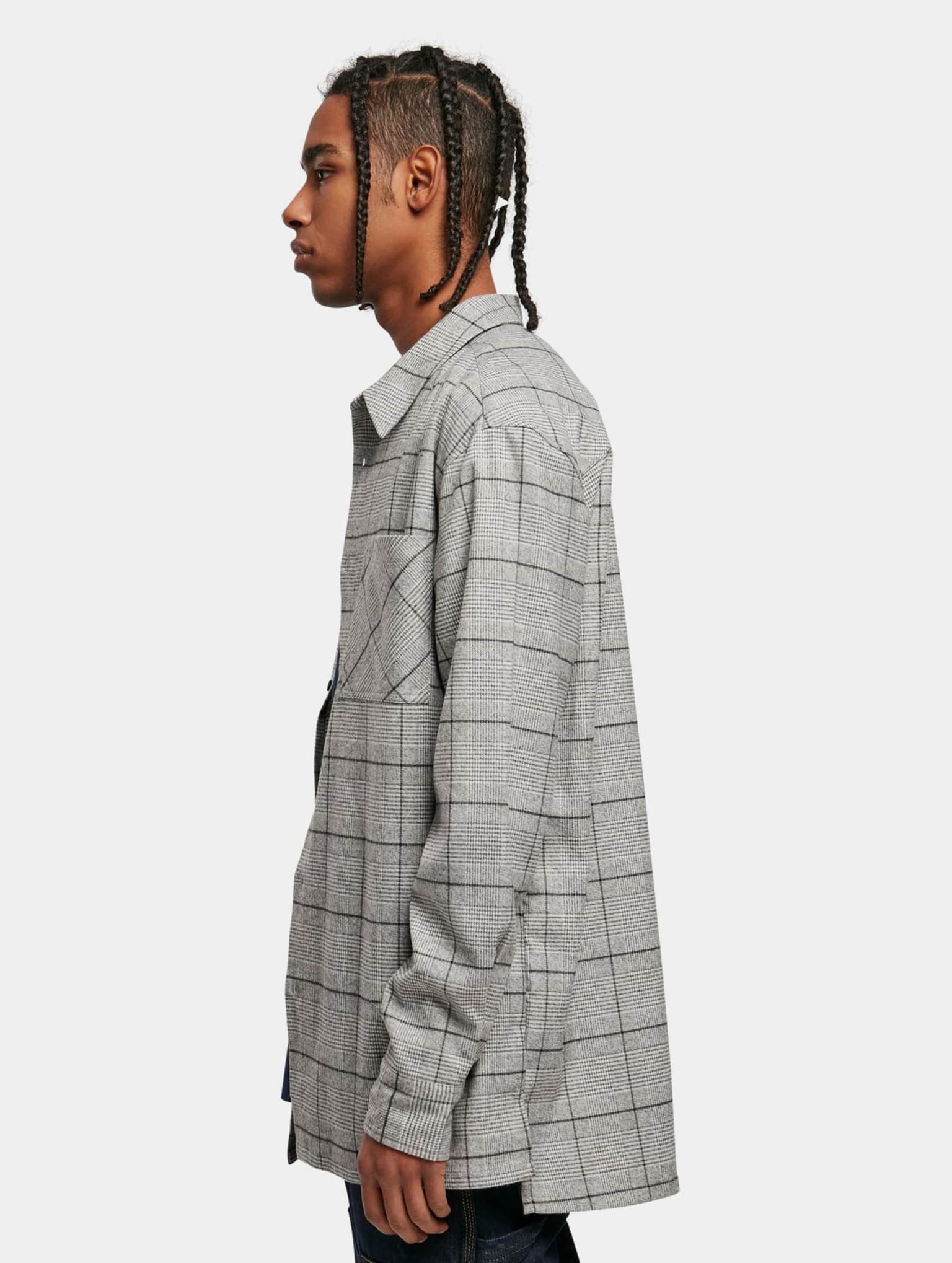 Urban Classics Long Oversized Checked Greyish Shirt – Bild 3